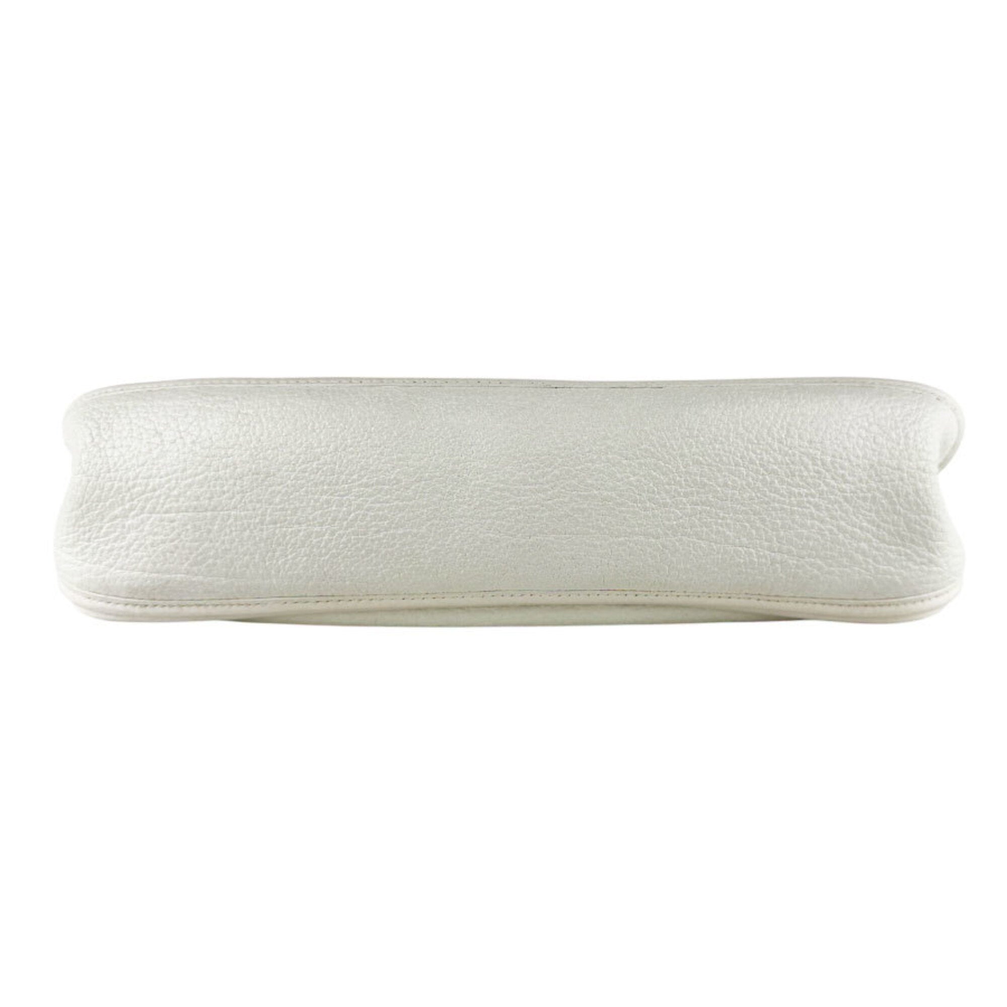 Hermes White Taurillon Clemence Leather Shoulder Bag (Pre-Owned)