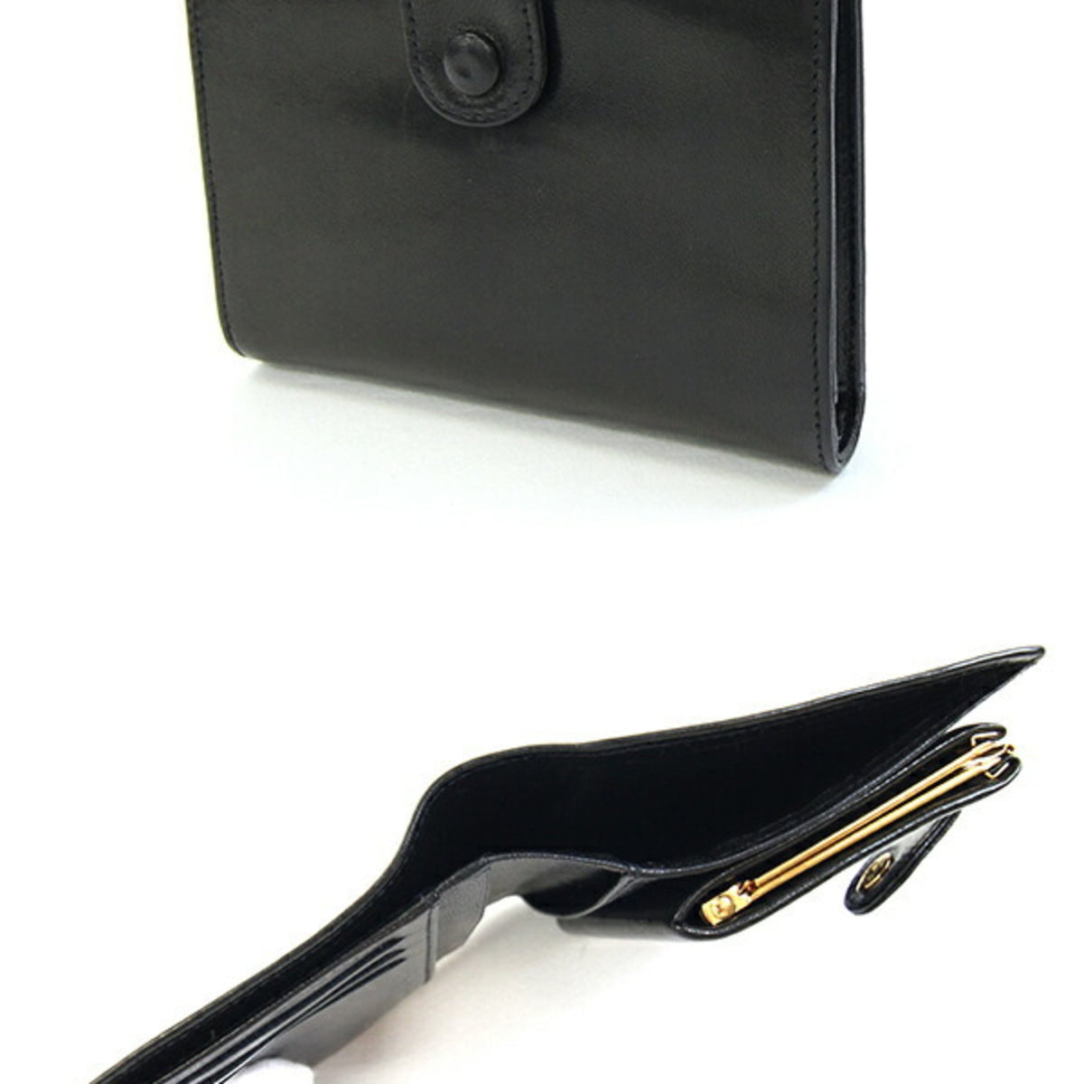 Chanel Black Leather Wallet (Bi-Fold) (Pre-Owned)