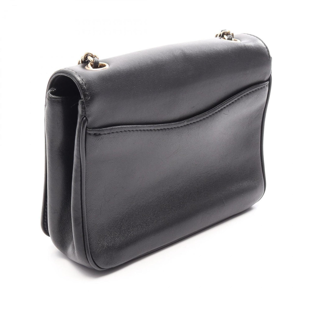 Chanel Black Leather Handbag Shoulder Bag (Pre-Owned)