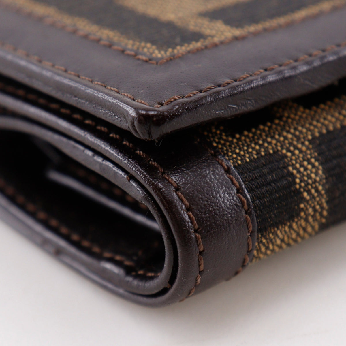 Fendi Zucca Brown Nylon Canvas Wallet (Tri-Fold) (Pre-Owned)