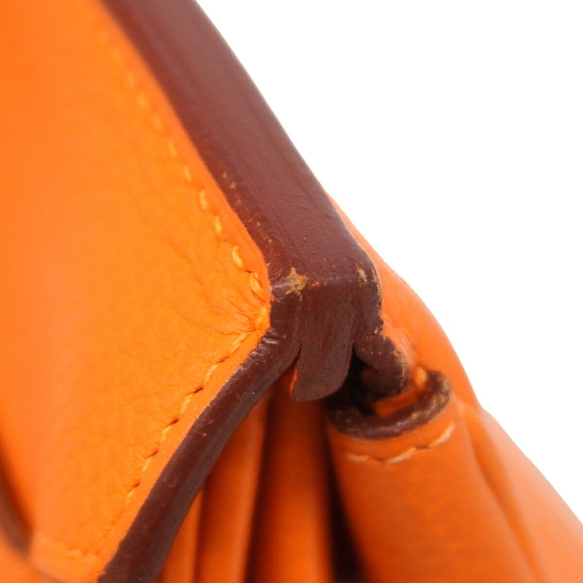 Hermes Orange Togo Leather Handbag (Pre-Owned)