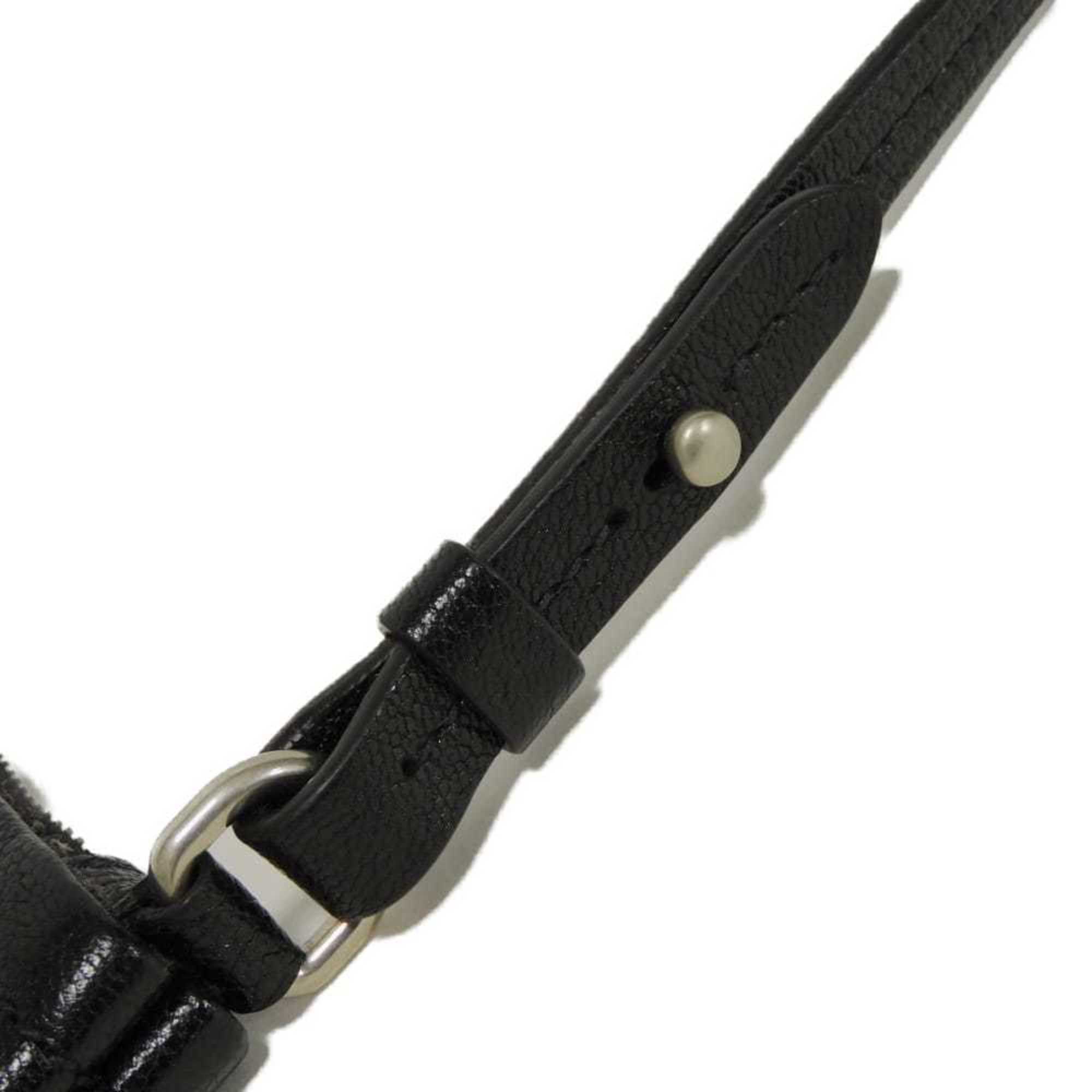 Miu Miu Black Leather Clutch Bag Pochette Shoulder Bag (Pre-Owned)