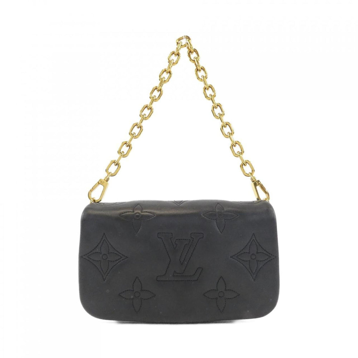Louis Vuitton Black Leather Shoulder Bag (Pre-Owned)