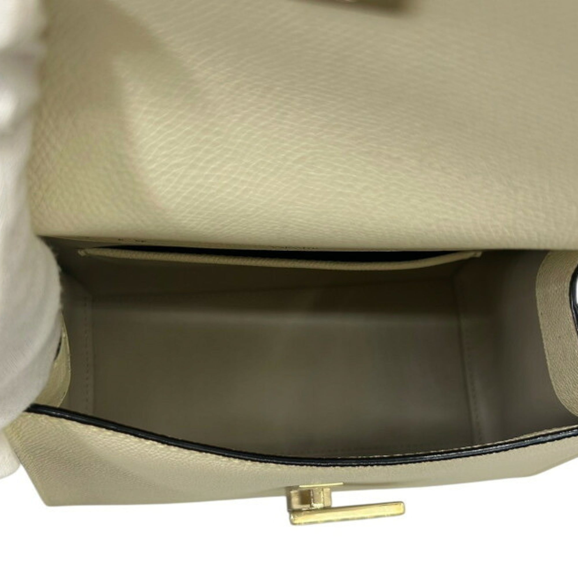 Valextra Off-White Leather Handbag Shoulder Bag (Pre-Owned)