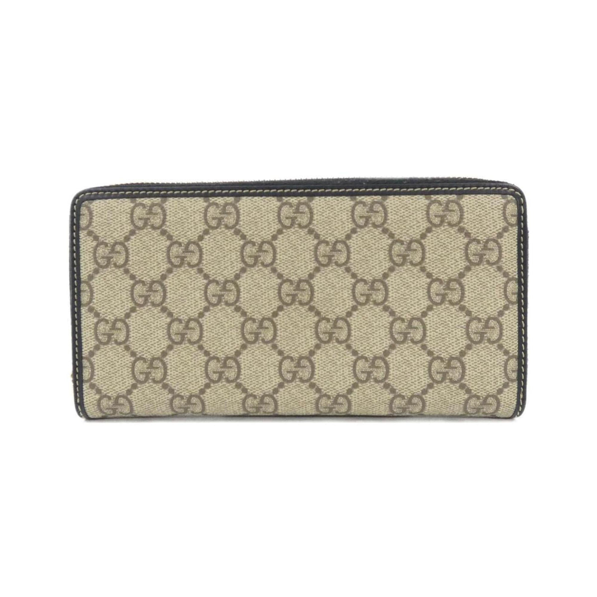 Gucci Beige Black Gg Canvas Long Wallet (Bi-Fold) (Pre-Owned)