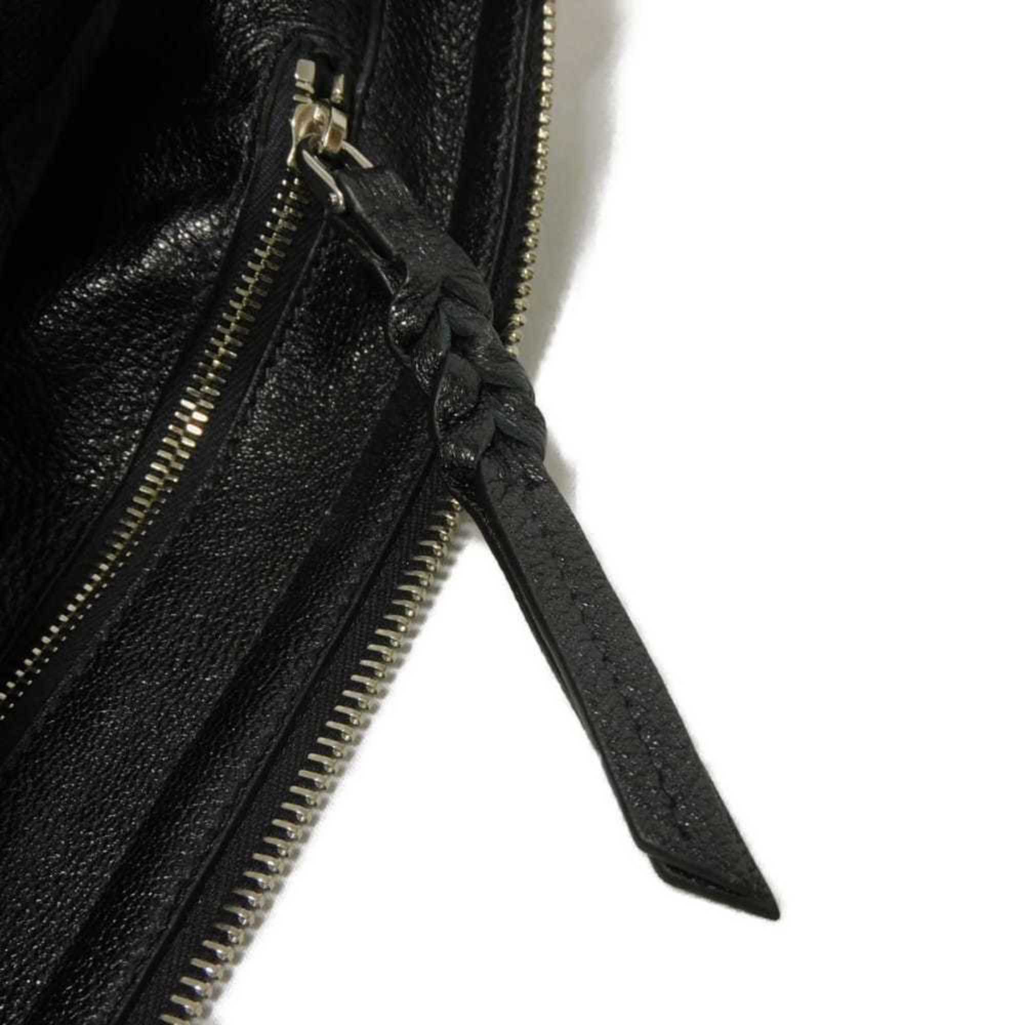Miu Miu Black Leather Clutch Bag Pochette Shoulder Bag (Pre-Owned)