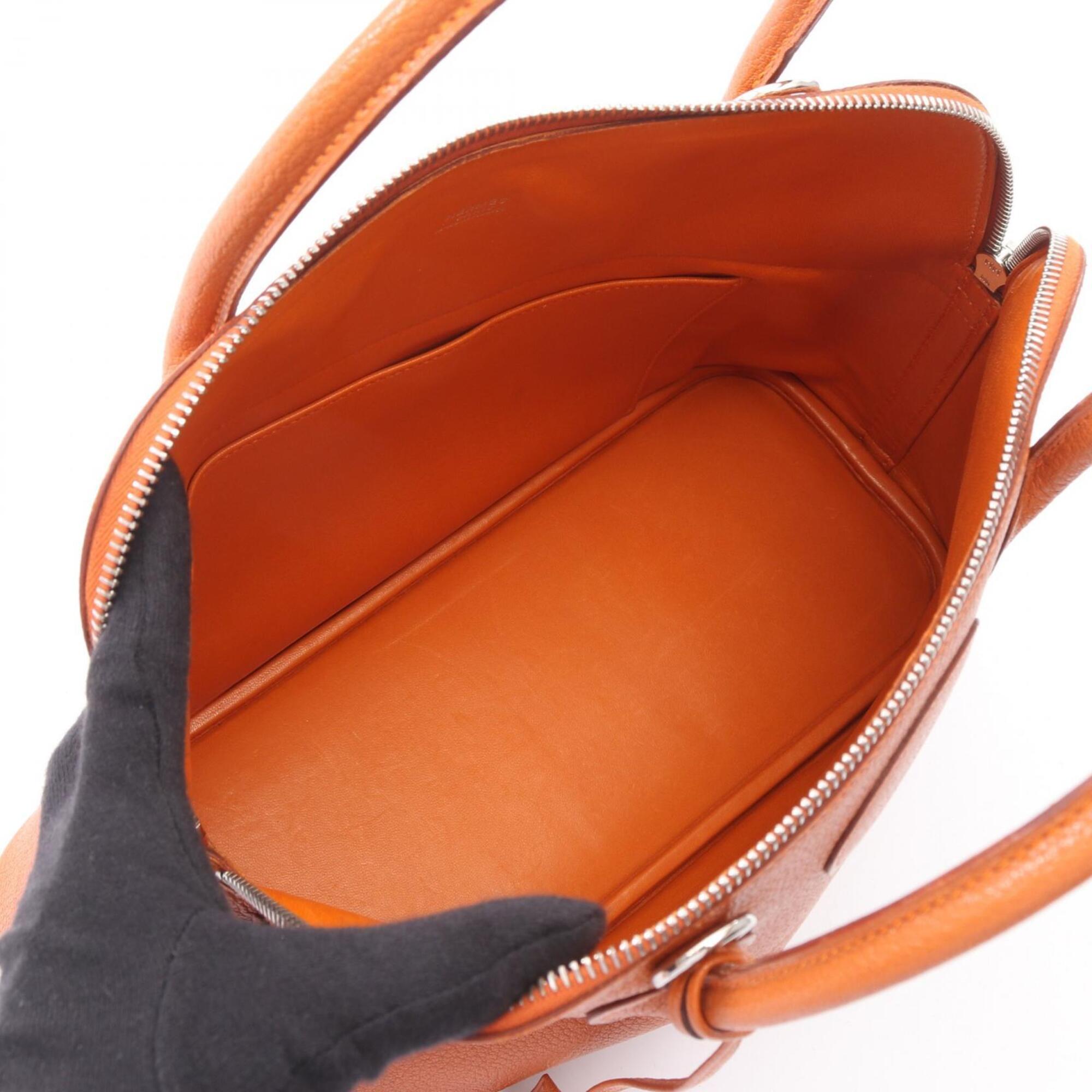 Hermes Orange Leather Chevre Leather Handbag (Pre-Owned)