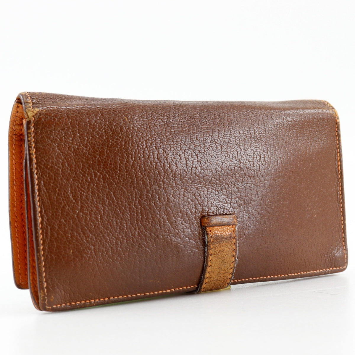 Hermes Brown Chevre Leather Long Wallet (Bi-Fold) (Pre-Owned)