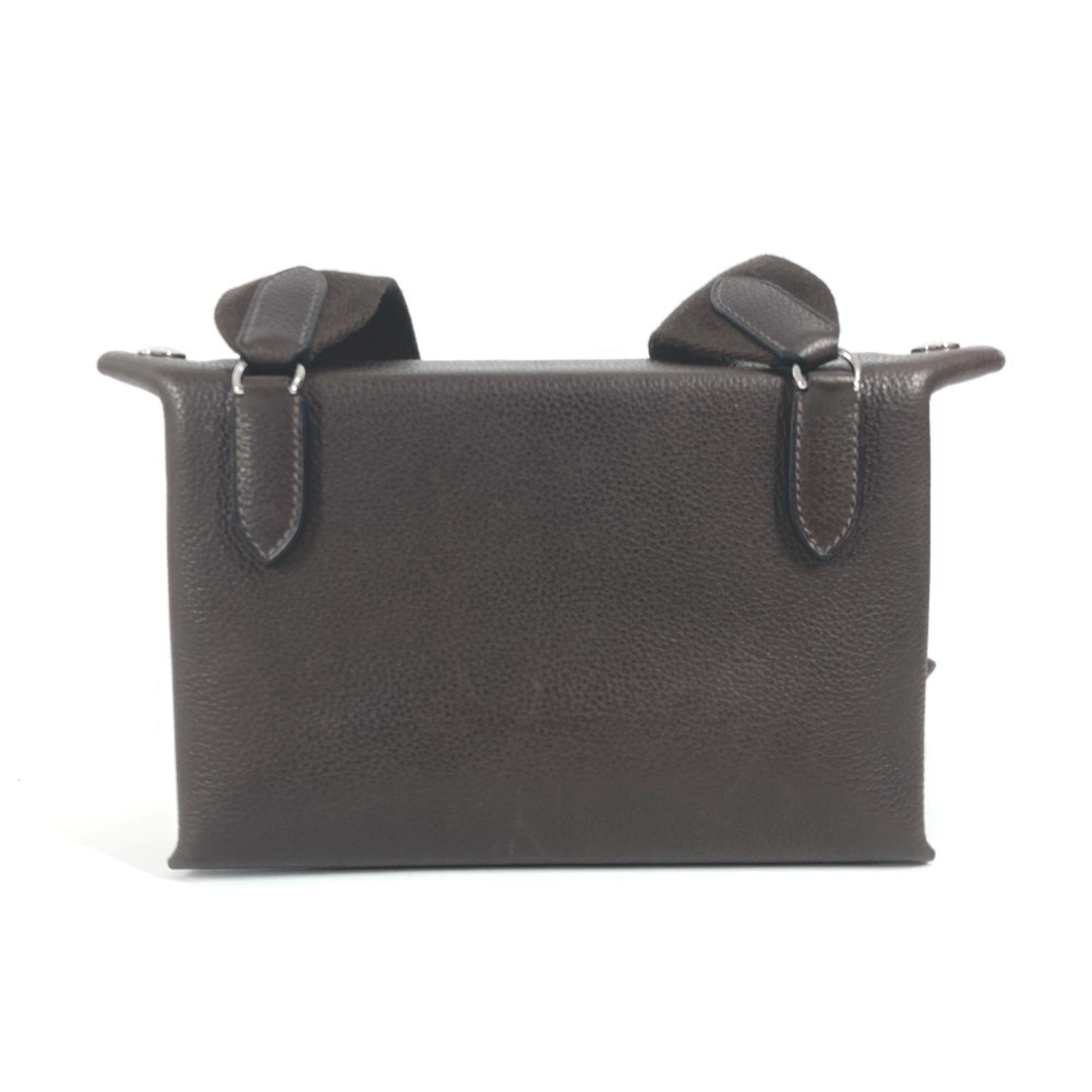 Hermes Dark Brown Togo Leather Pochette Shoulder Bag (Pre-Owned)