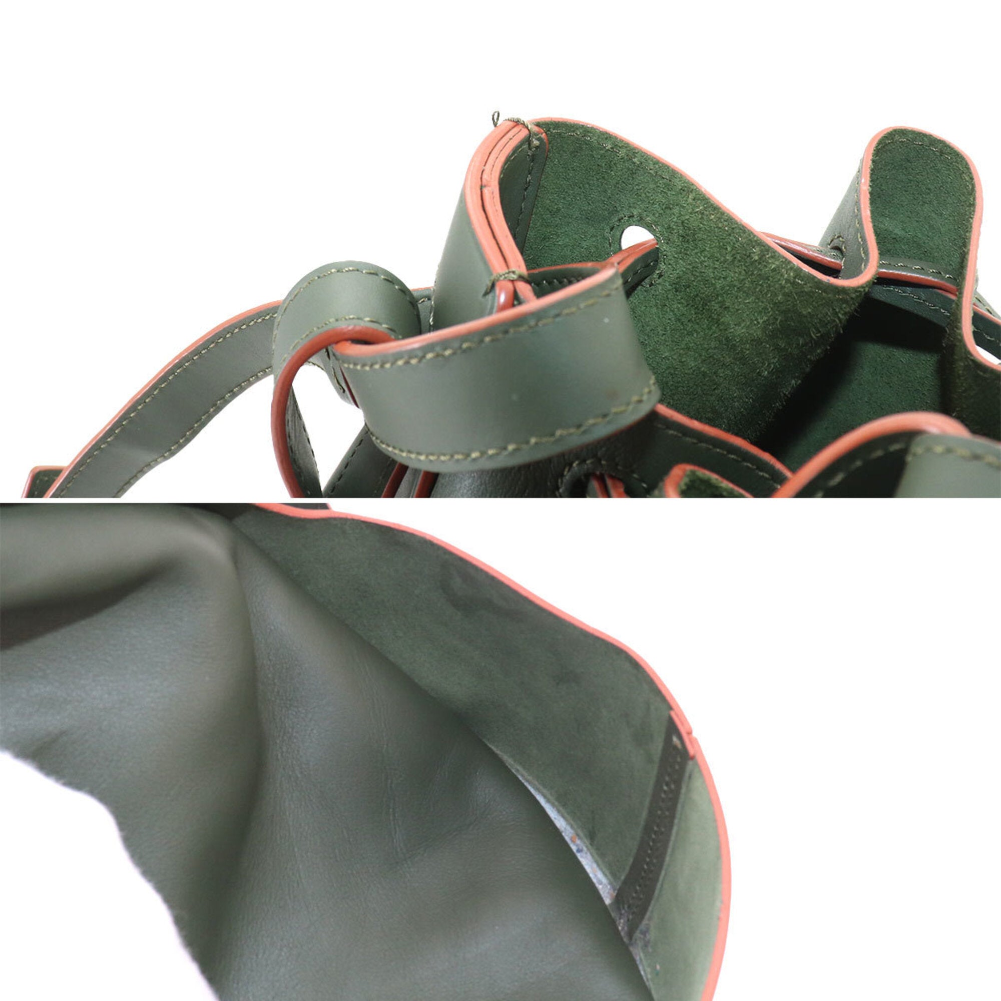 Loewe Green Leather Handbag Shoulder Bag (Pre-Owned)
