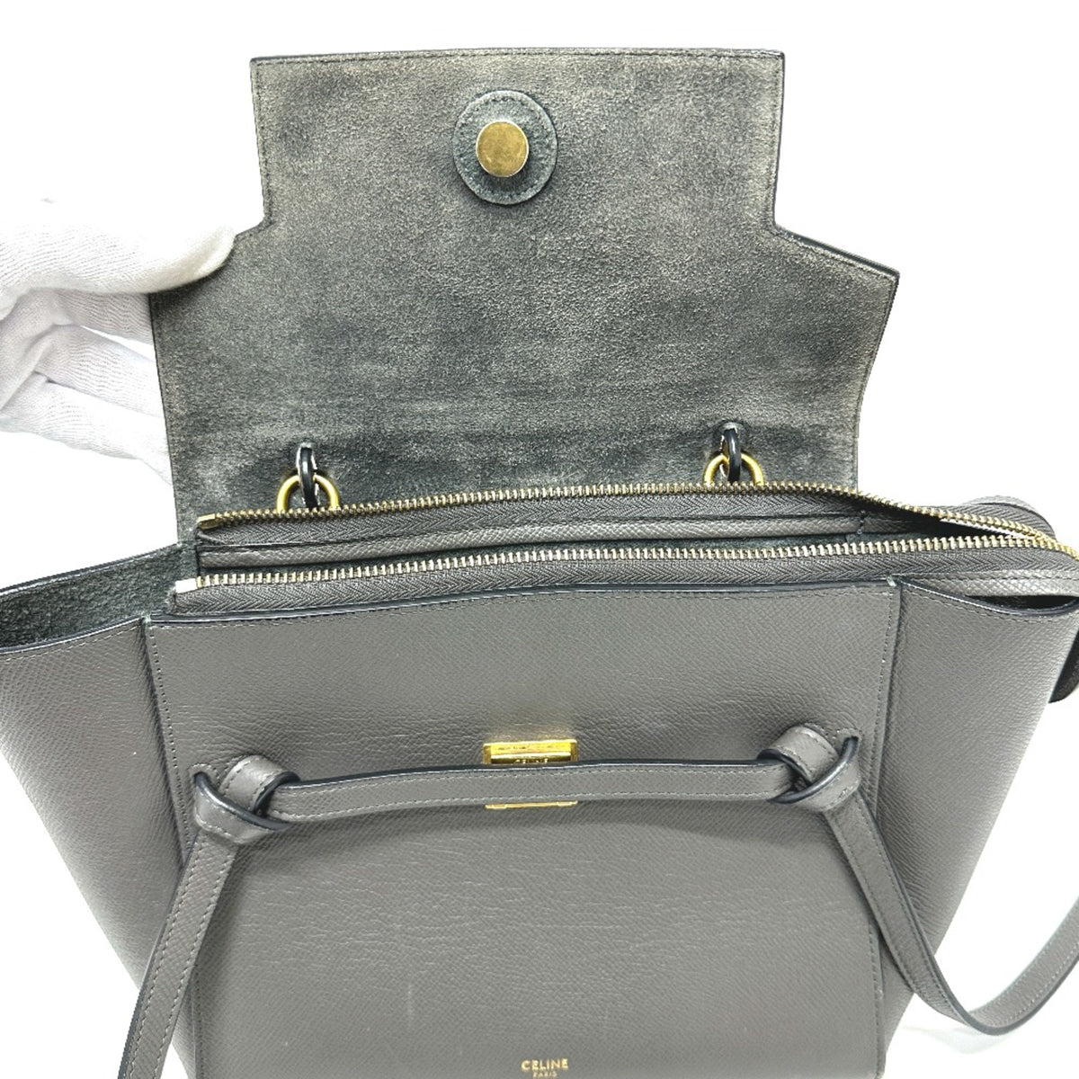 Celine Gray Leather Handbag (Pre-Owned)