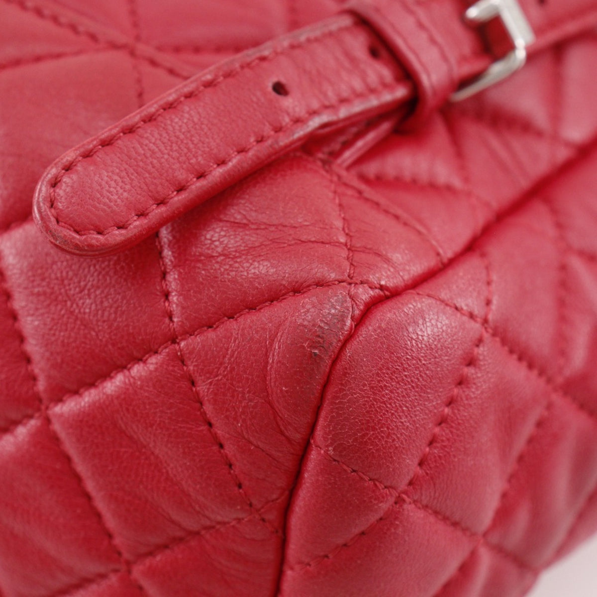 Chanel Matelasse Red Color Leather Backpack (Pre-Owned)