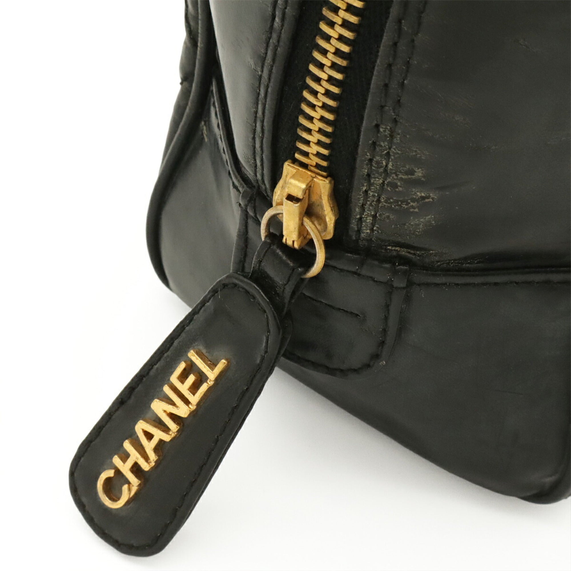 Chanel Black Patent Leather Clutch Bag Pouch (Pre-Owned)