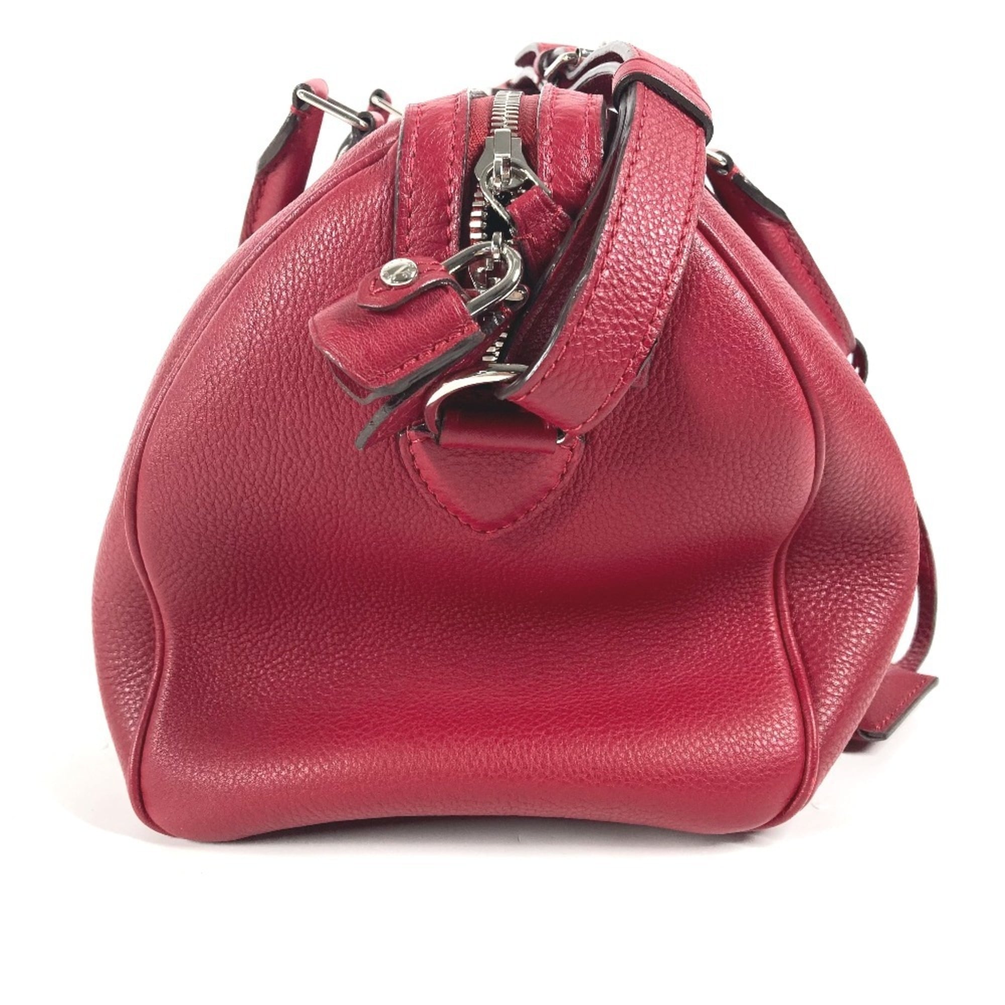 Louis Vuitton Cherry Red Color Veau Cachemire Leather Boston Bag Handbag Shoulder Bag (Pre-Owned)