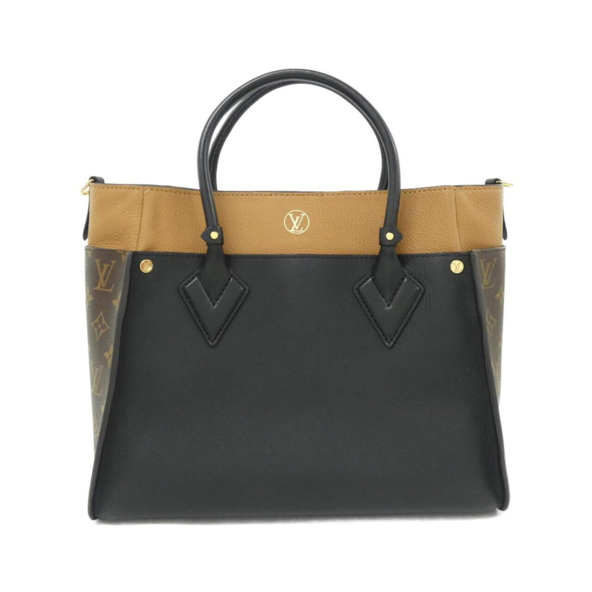 Louis Vuitton Monogram Black Leather Coated Canvas Handbag (Pre-Owned)