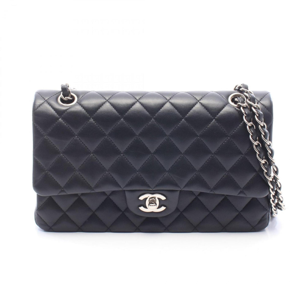 Chanel Black Leather Handbag Shoulder Bag (Pre-Owned)