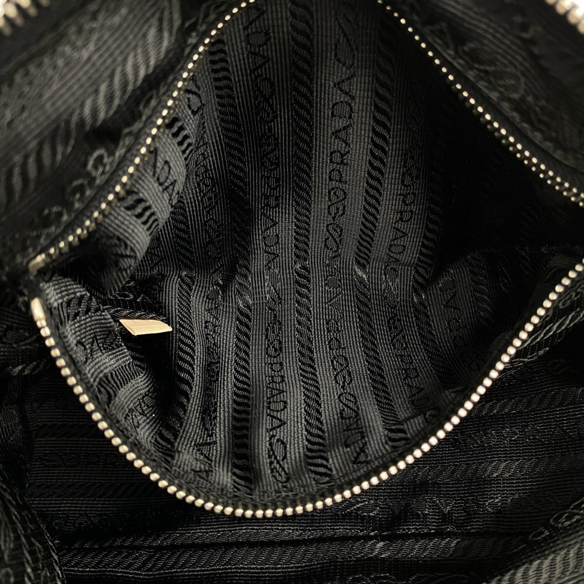 Prada Black Nylon Leather Handbag Shoulder Bag (Pre-Owned)