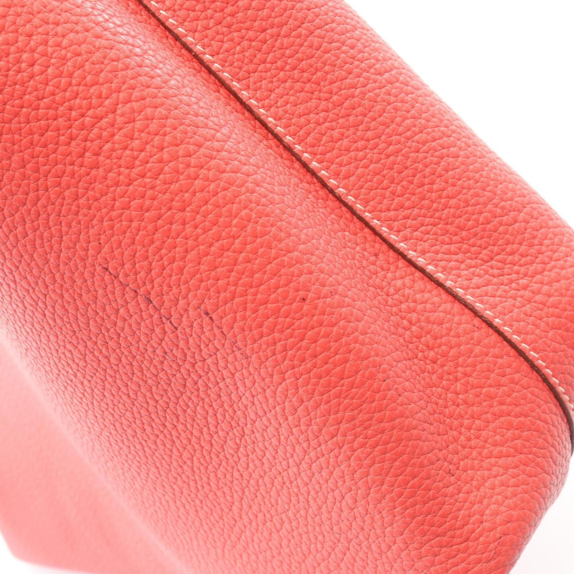 Hermes Bordeaux Pink Ruby Taurillon Clemence Leather Handbag Tote Bag (Pre-Owned)