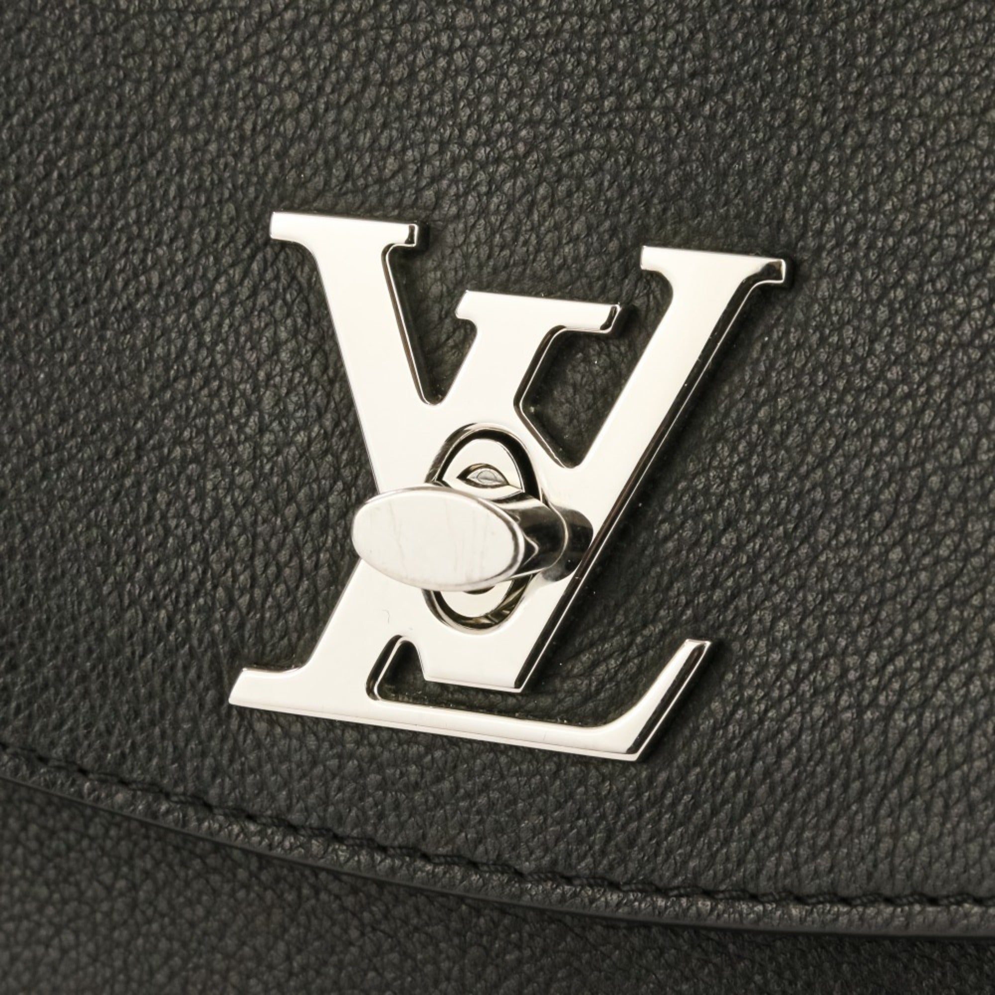 Louis Vuitton Black Leather Handbag Shoulder Bag (Pre-Owned)