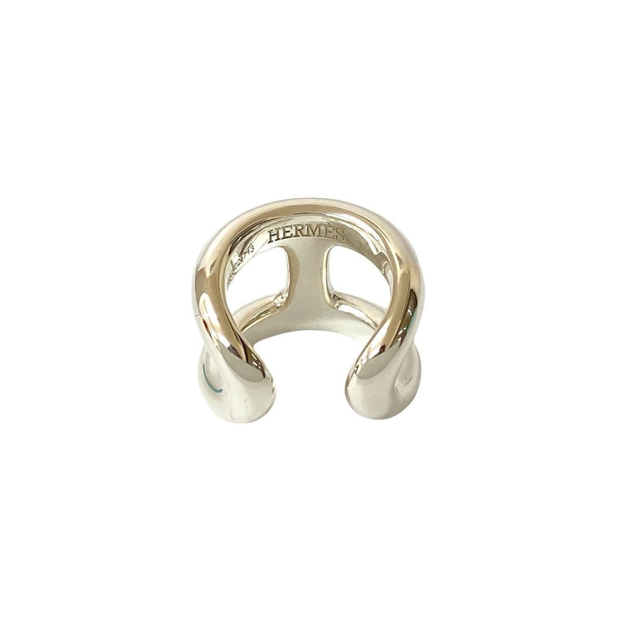 Hermes Silver Silver 925 Band Ring (Pre-Owned)