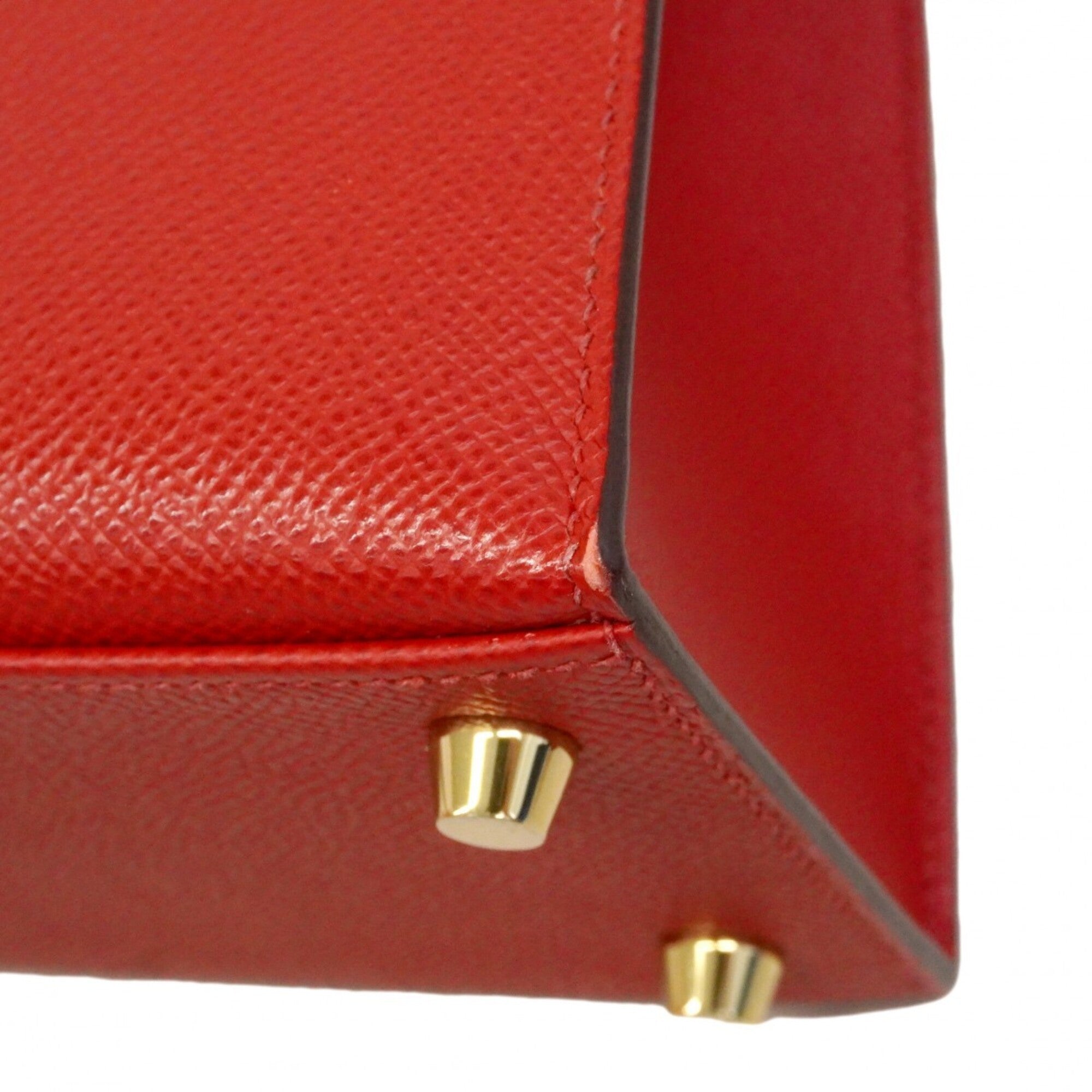 Hermes Rouge Casaque Epsom Leather Handbag (Pre-Owned)