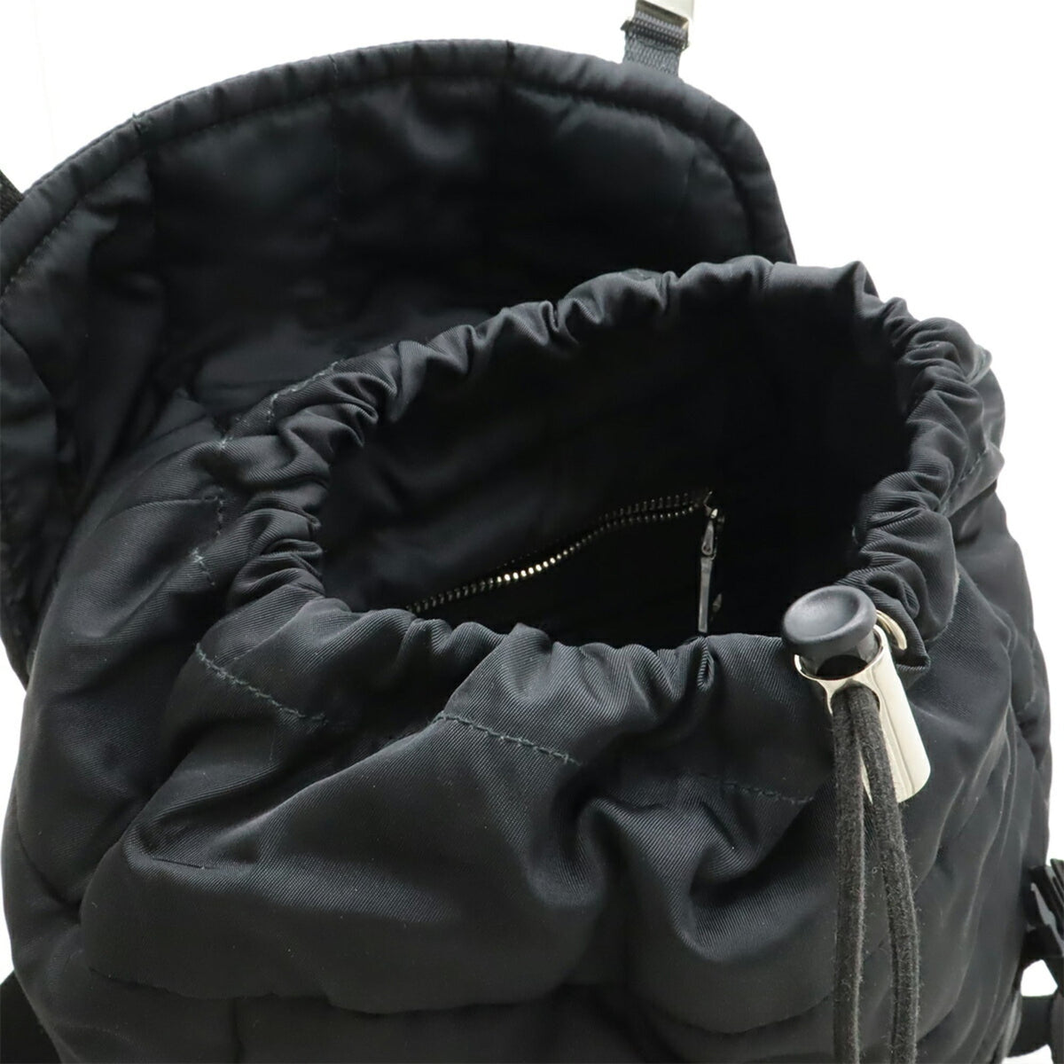 Prada Nero Nylon Leather Backpack (Pre-Owned)