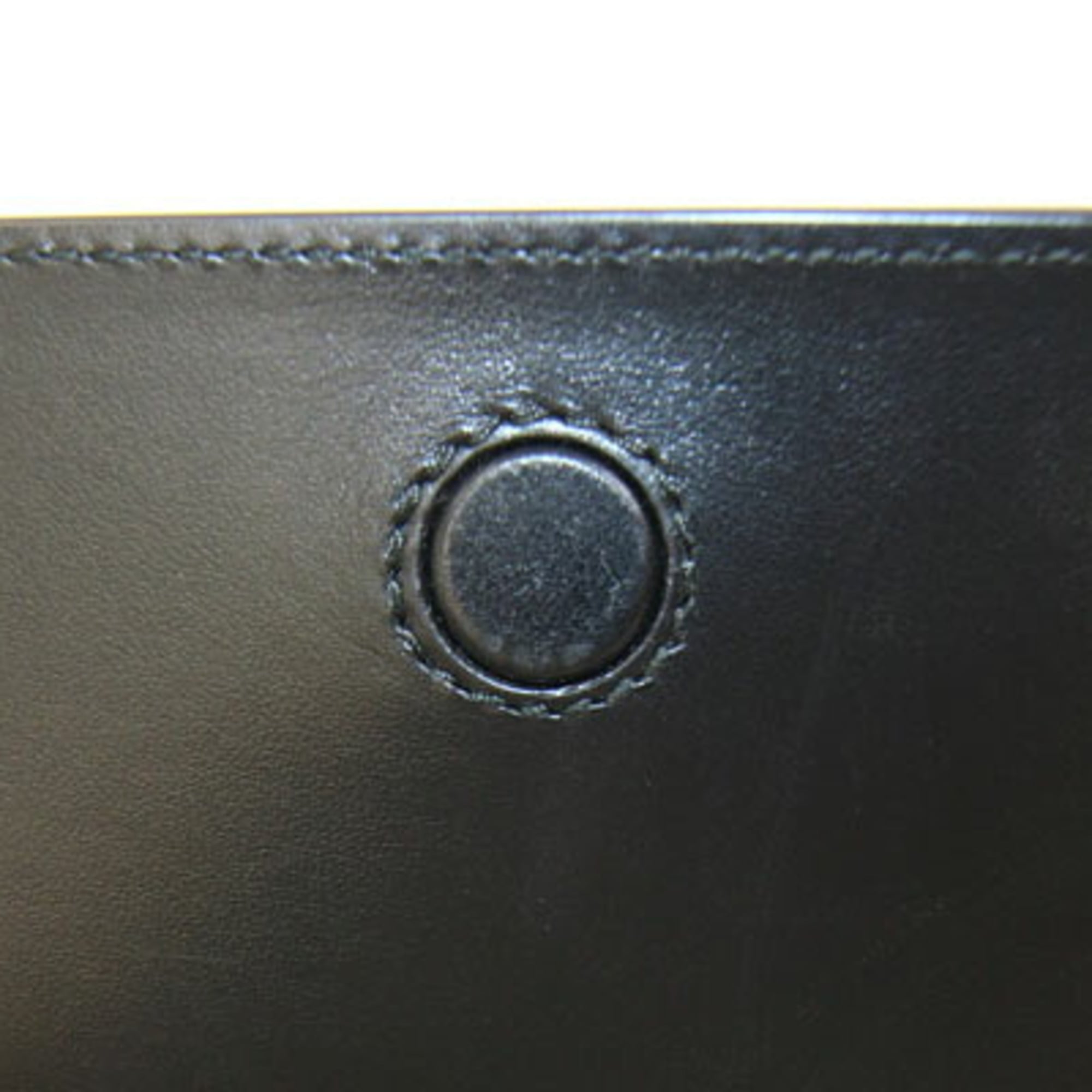 Prada Black White Leather Pochette Shoulder Bag (Pre-Owned)