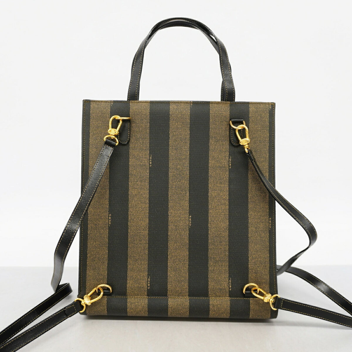 Fendi Black Brown Pvc Handbag (Pre-Owned)