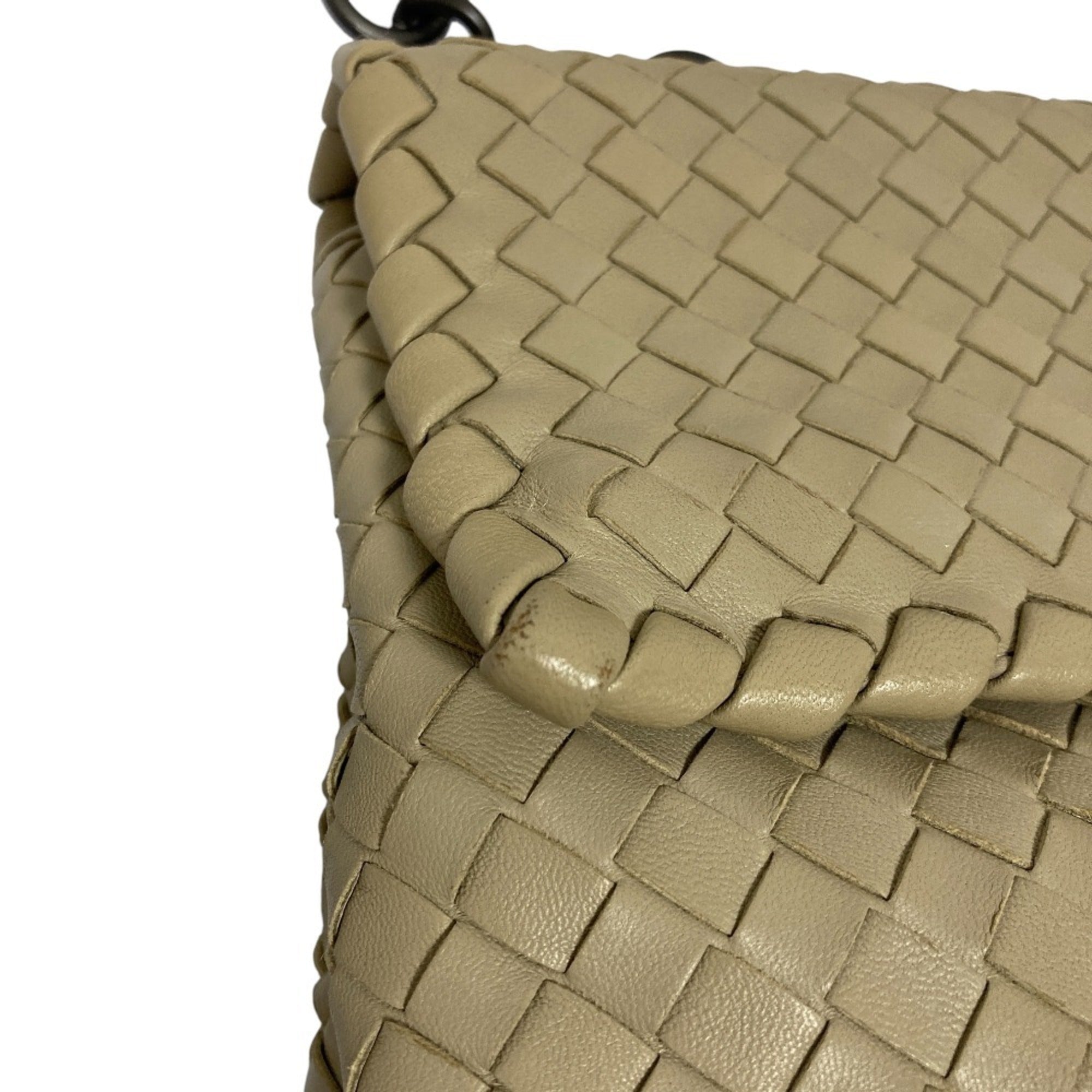 Bottega Veneta Grayish Intrecciato Shoulder Bag (Pre-Owned)