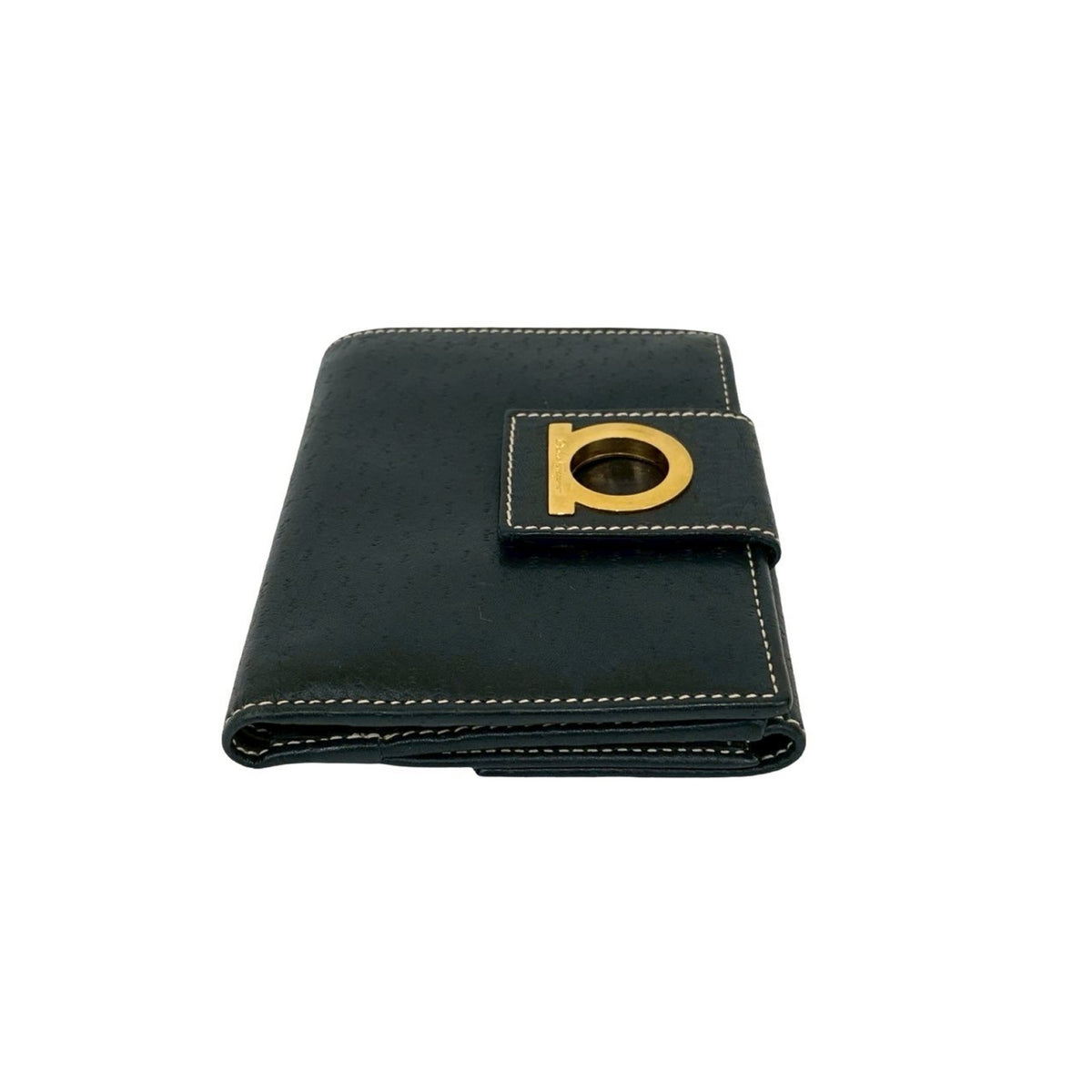 Salvatore Ferragamo Black Leather Wallet (Bi-Fold) (Pre-Owned)