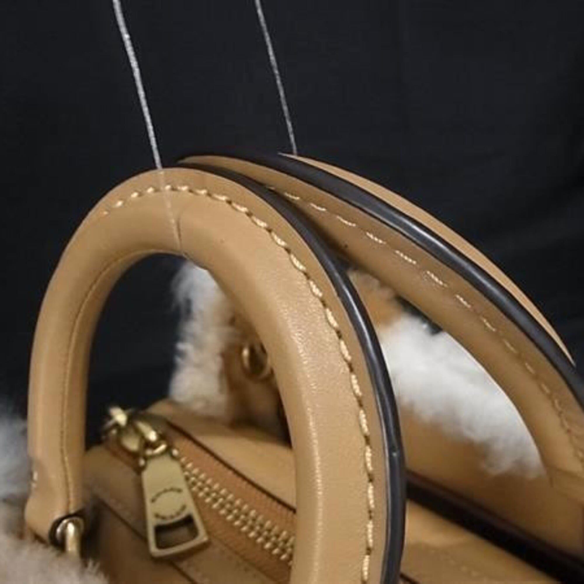 Coach Beige Brown White Handbag Shoulder Bag (Pre-Owned)