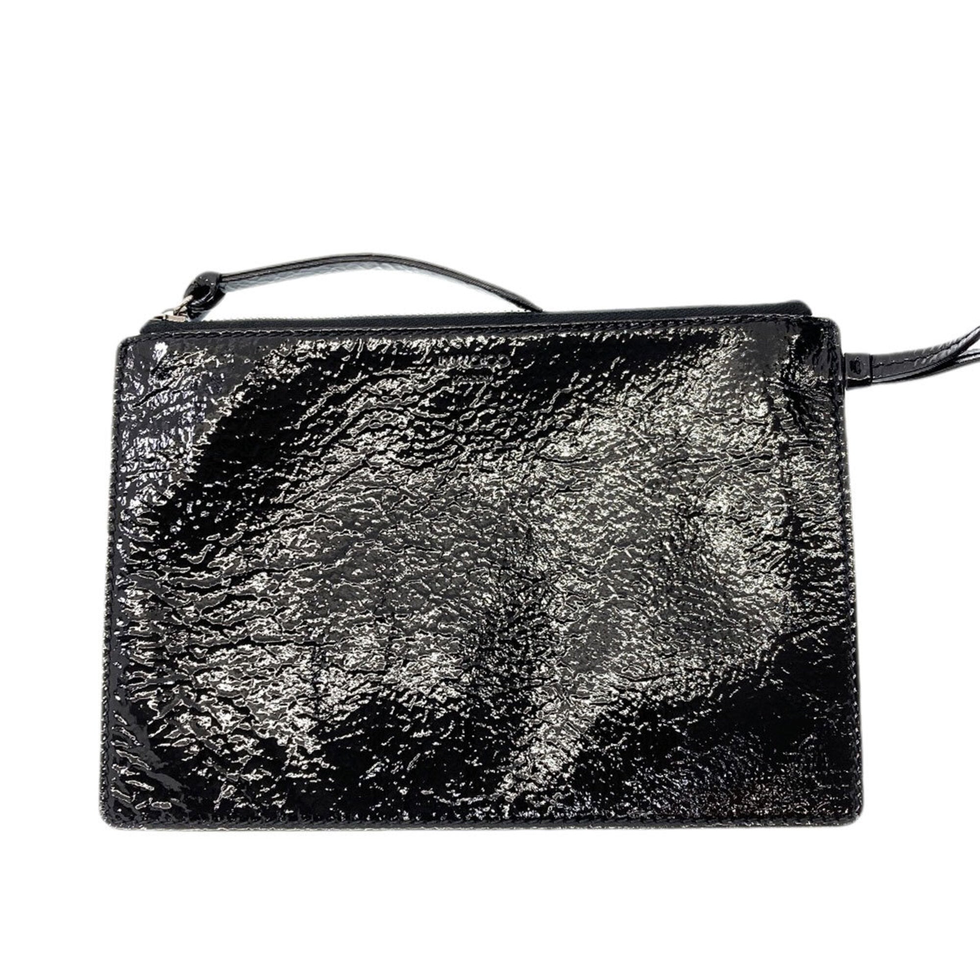 Jimmy Choo Black Patent Leather Pouch Tote Bag (Pre-Owned)