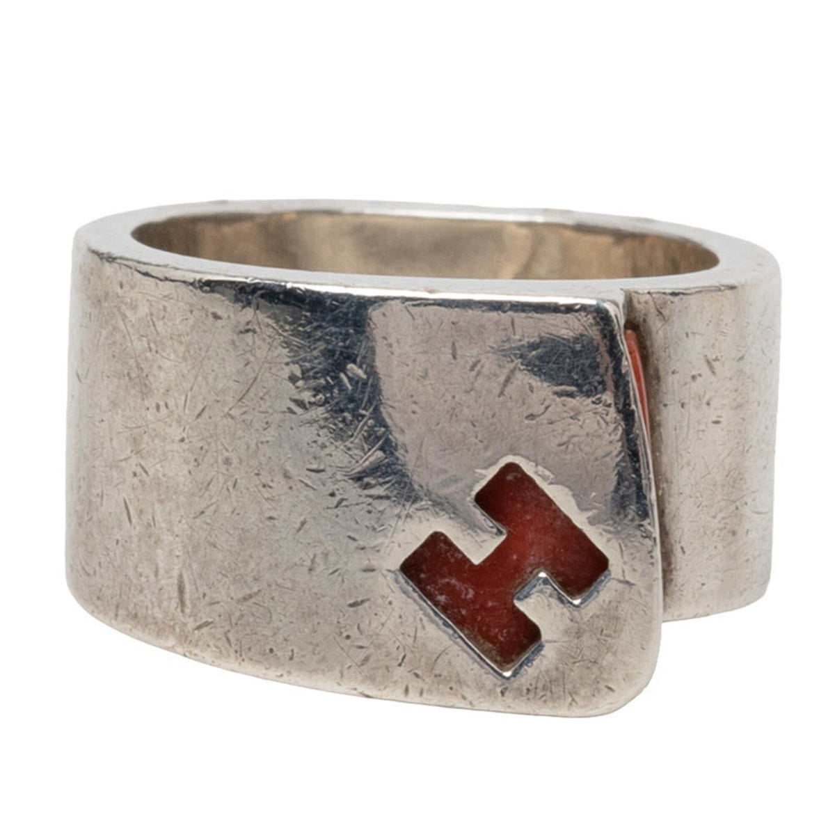 Hermes Silver Silver 925 Band Ring (Pre-Owned)