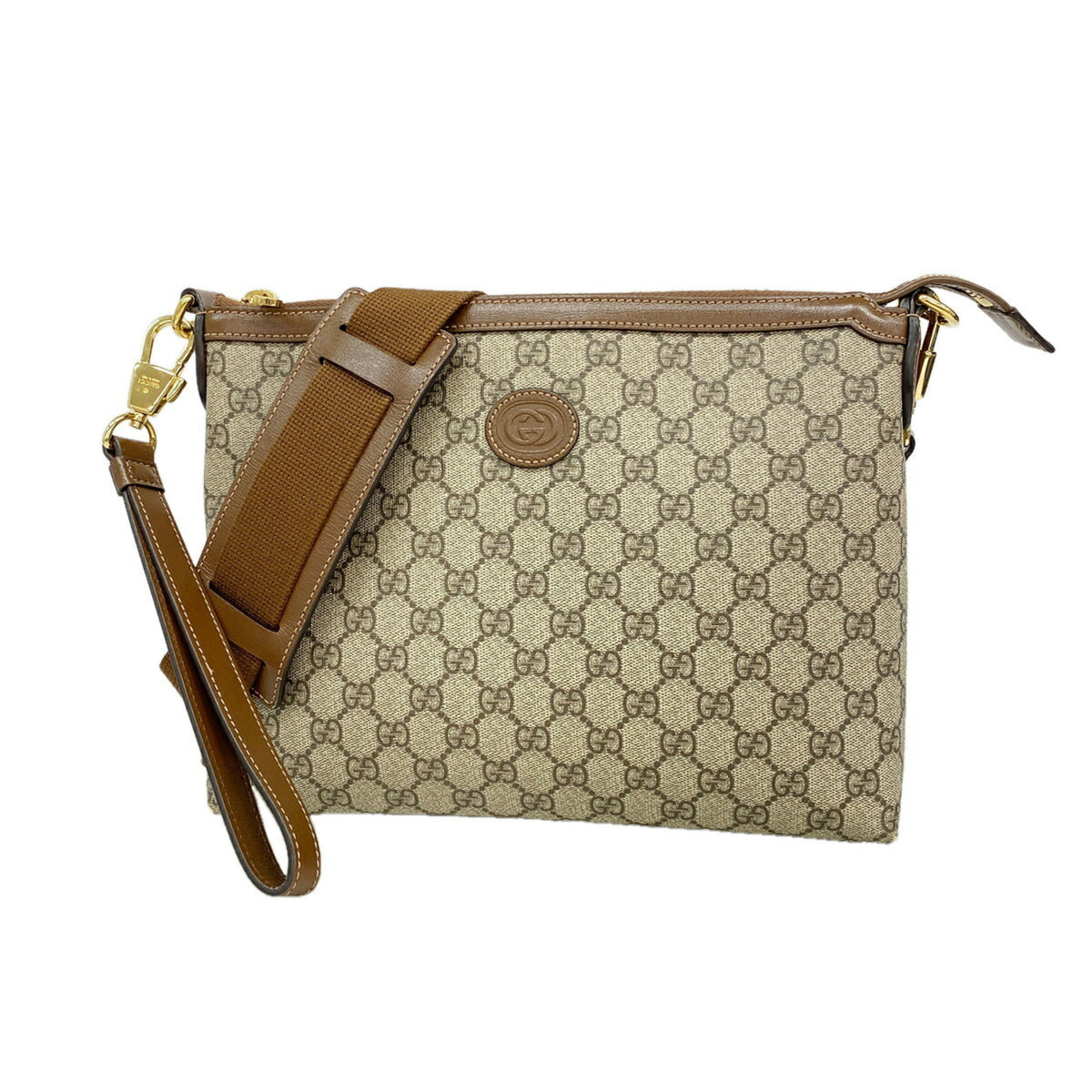Gucci Beige Brown Pvc Shoulder Bag (Pre-Owned)