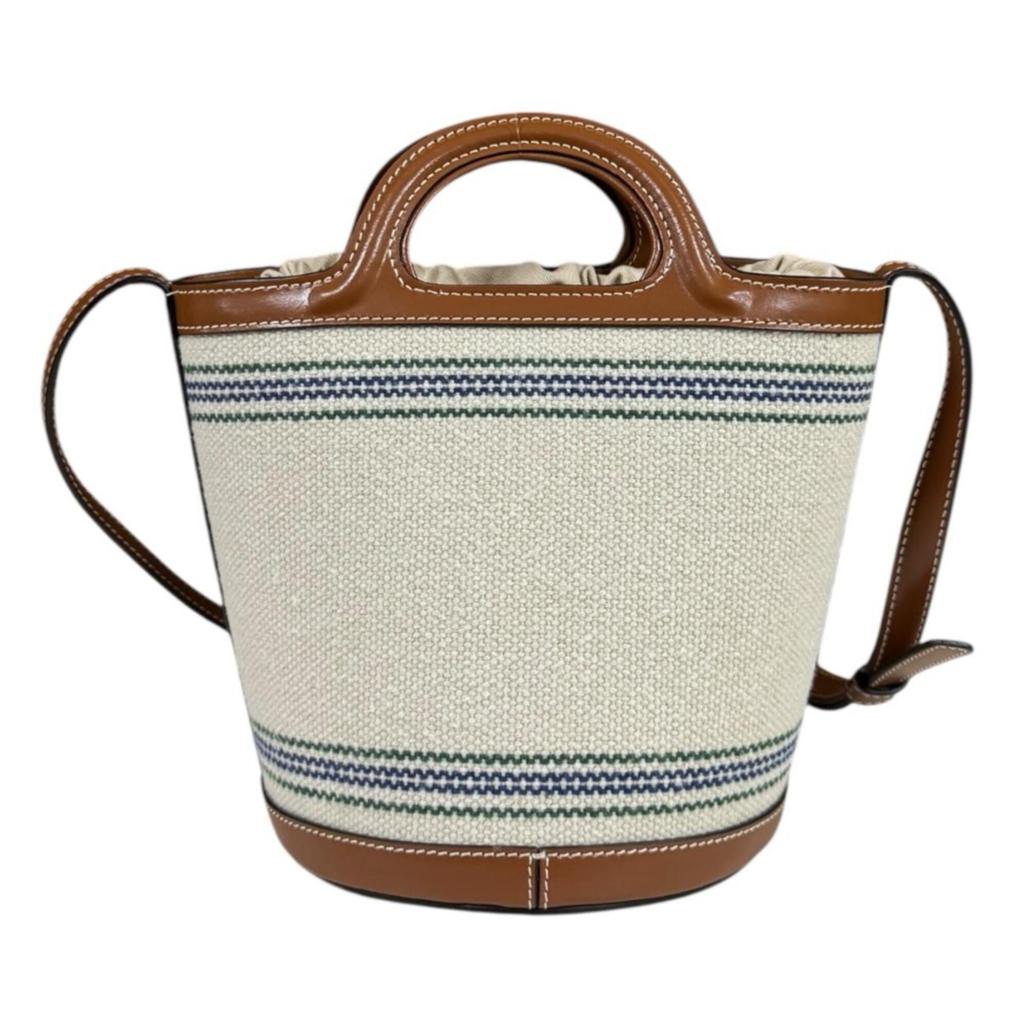 Marni Brown Canvas Leather Shoulder Bag (Pre-Owned)