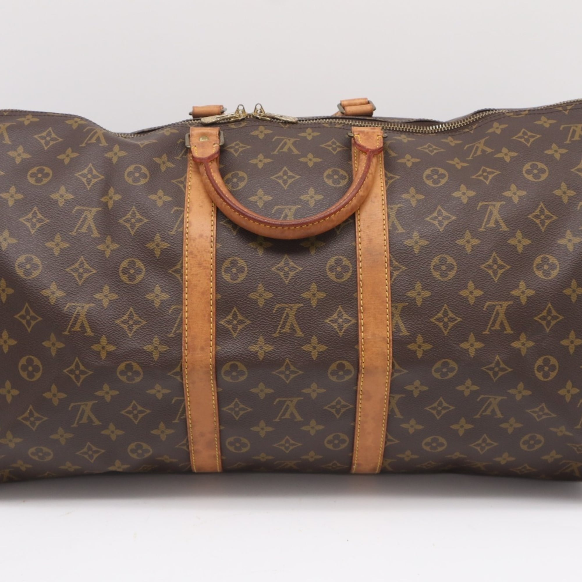 Louis Vuitton Monogram Brown Coated Canvas Leather Boston Bag (Pre-Owned)