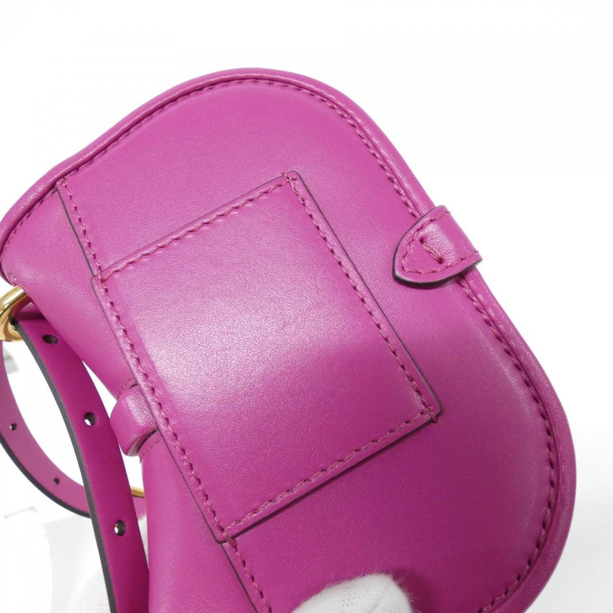 Fendi Pink Leather Shoulder Bag (Pre-Owned)