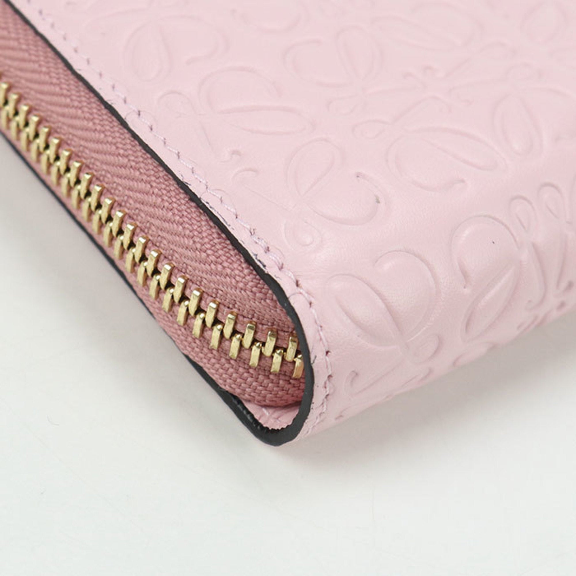 Loewe Repeat Pink Leather Long Wallet (Bi-Fold) (Pre-Owned)