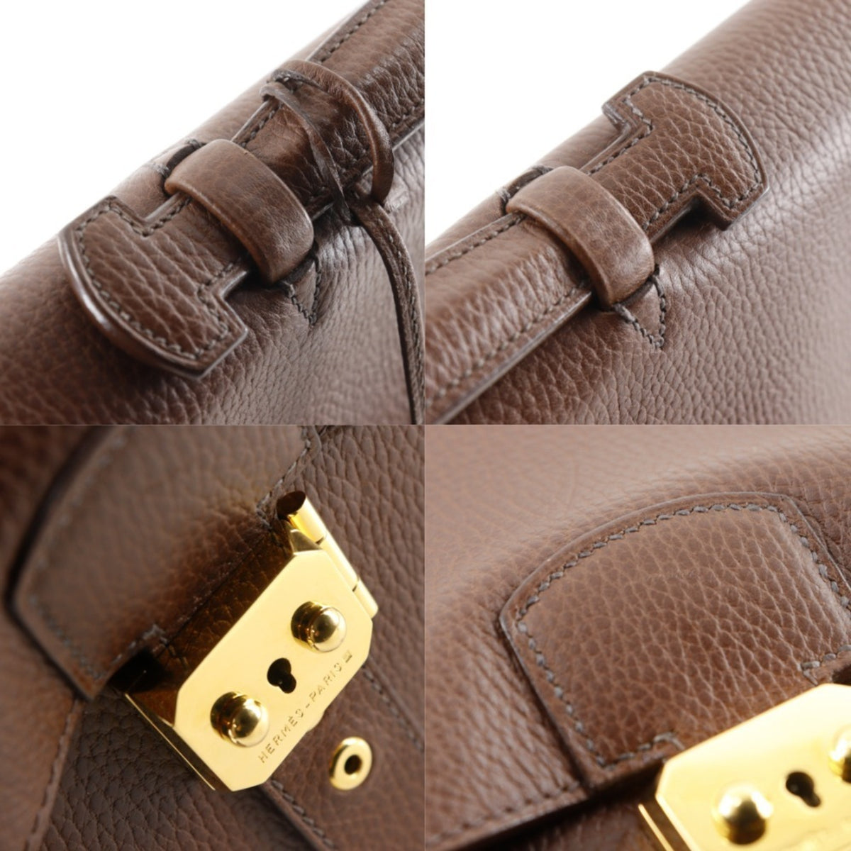 Hermes Sac A Depeche Brown Fjord Leather Briefcase (Pre-Owned)