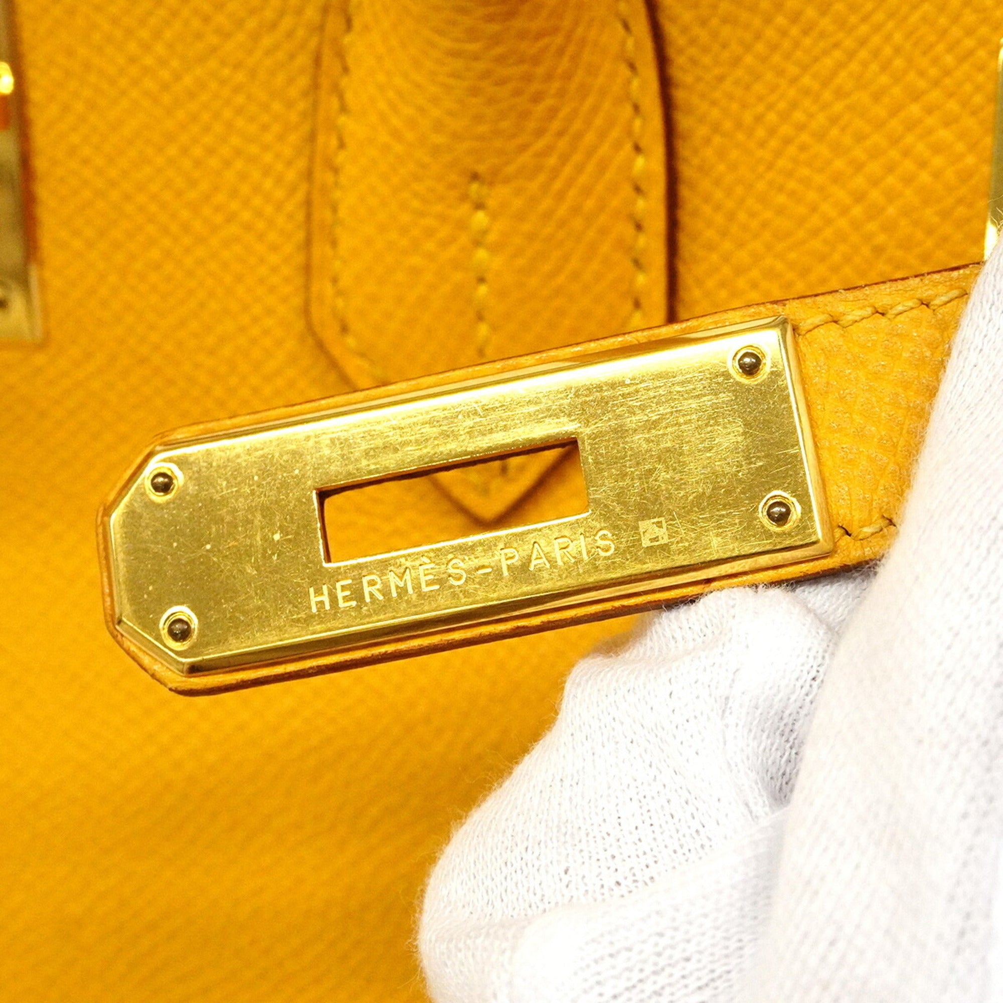 Hermes Jaune Courchevel Leather Handbag (Pre-Owned)