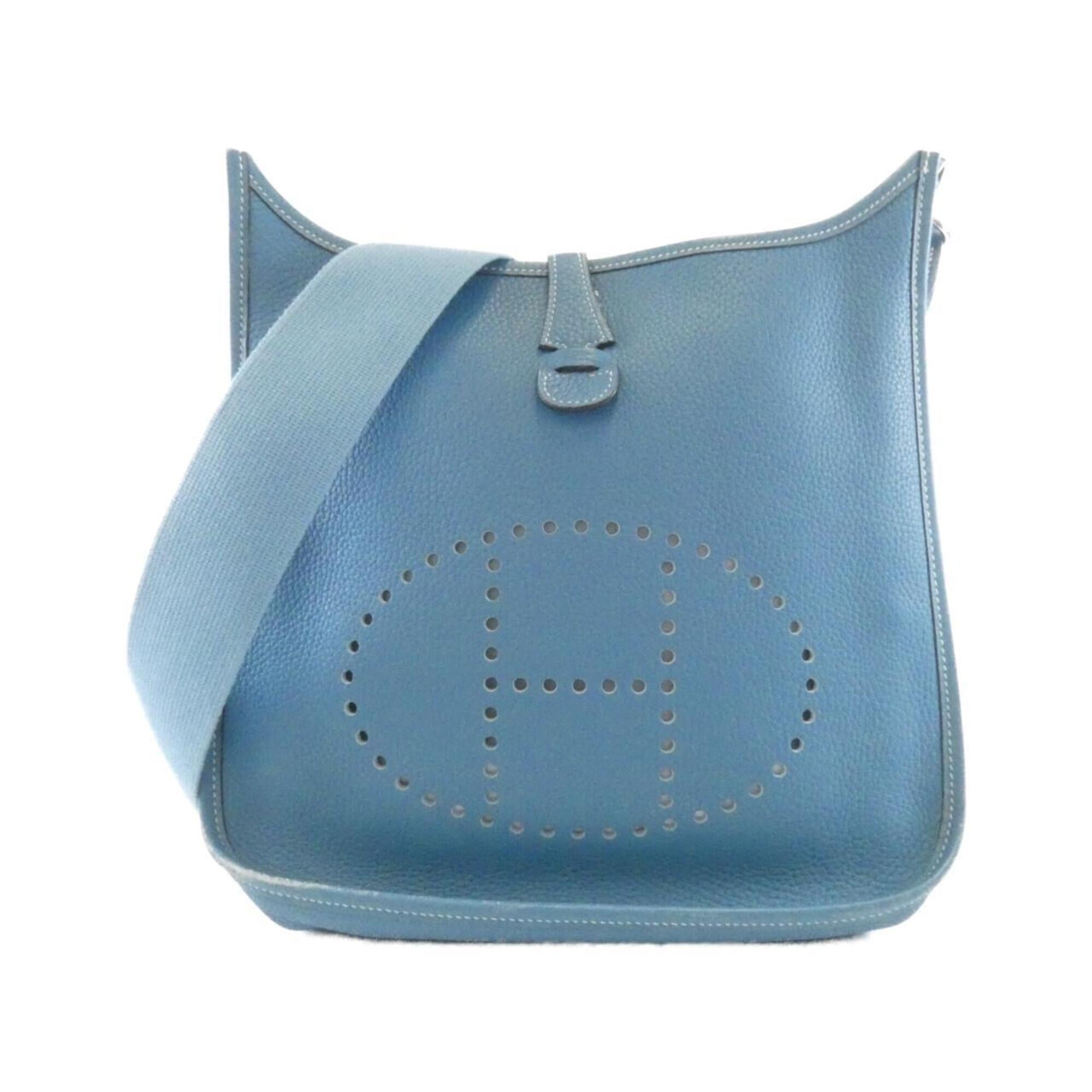 Hermes Blue Jean Taurillon Clemence Leather Shoulder Bag (Pre-Owned)
