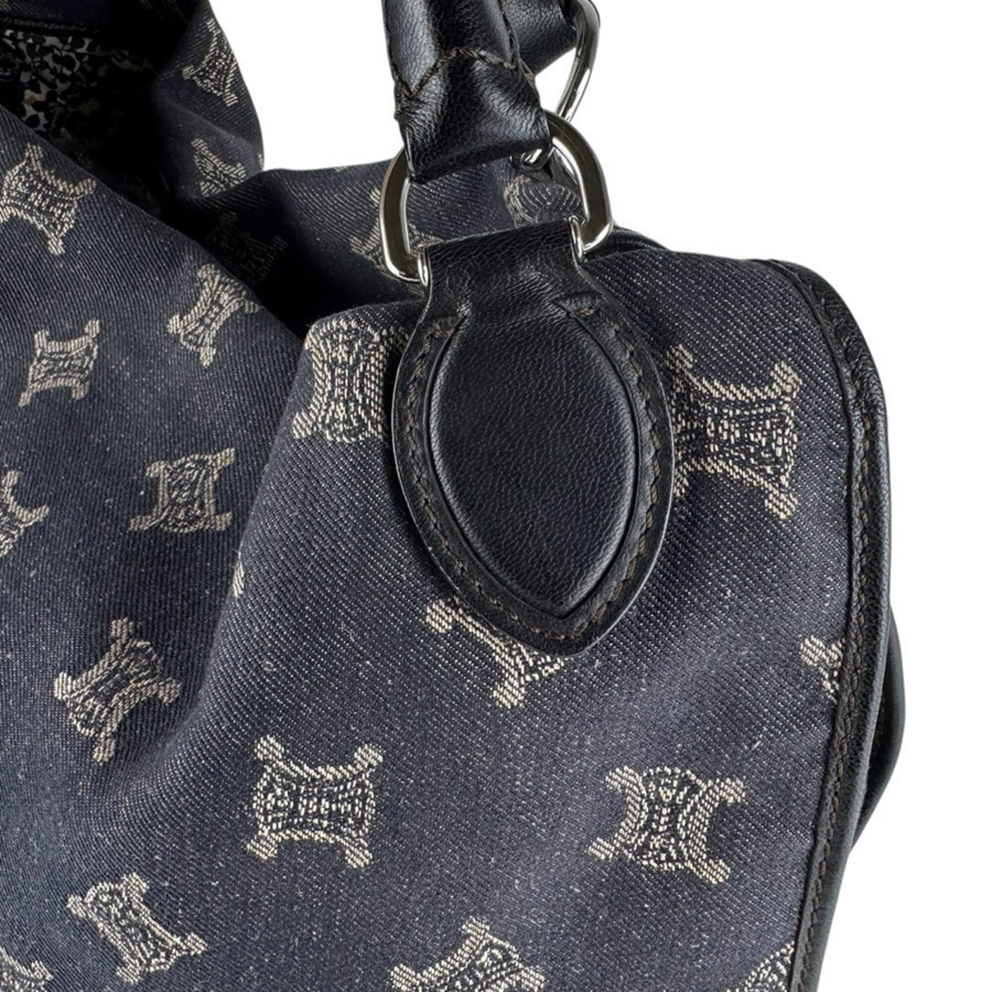 Celine Black Denim Leather Handbag (Pre-Owned)