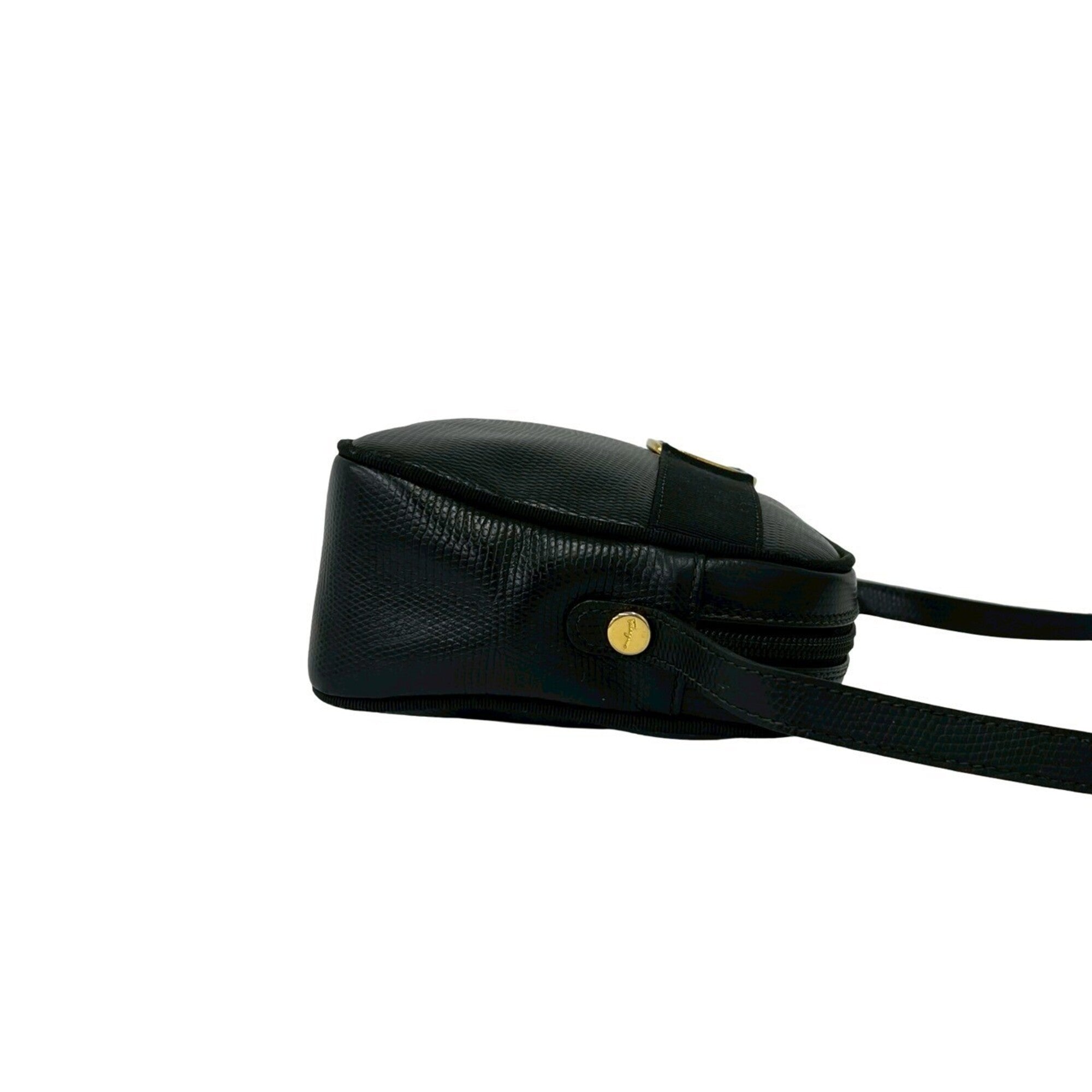Salvatore Ferragamo Black Leather Shoulder Bag (Pre-Owned)