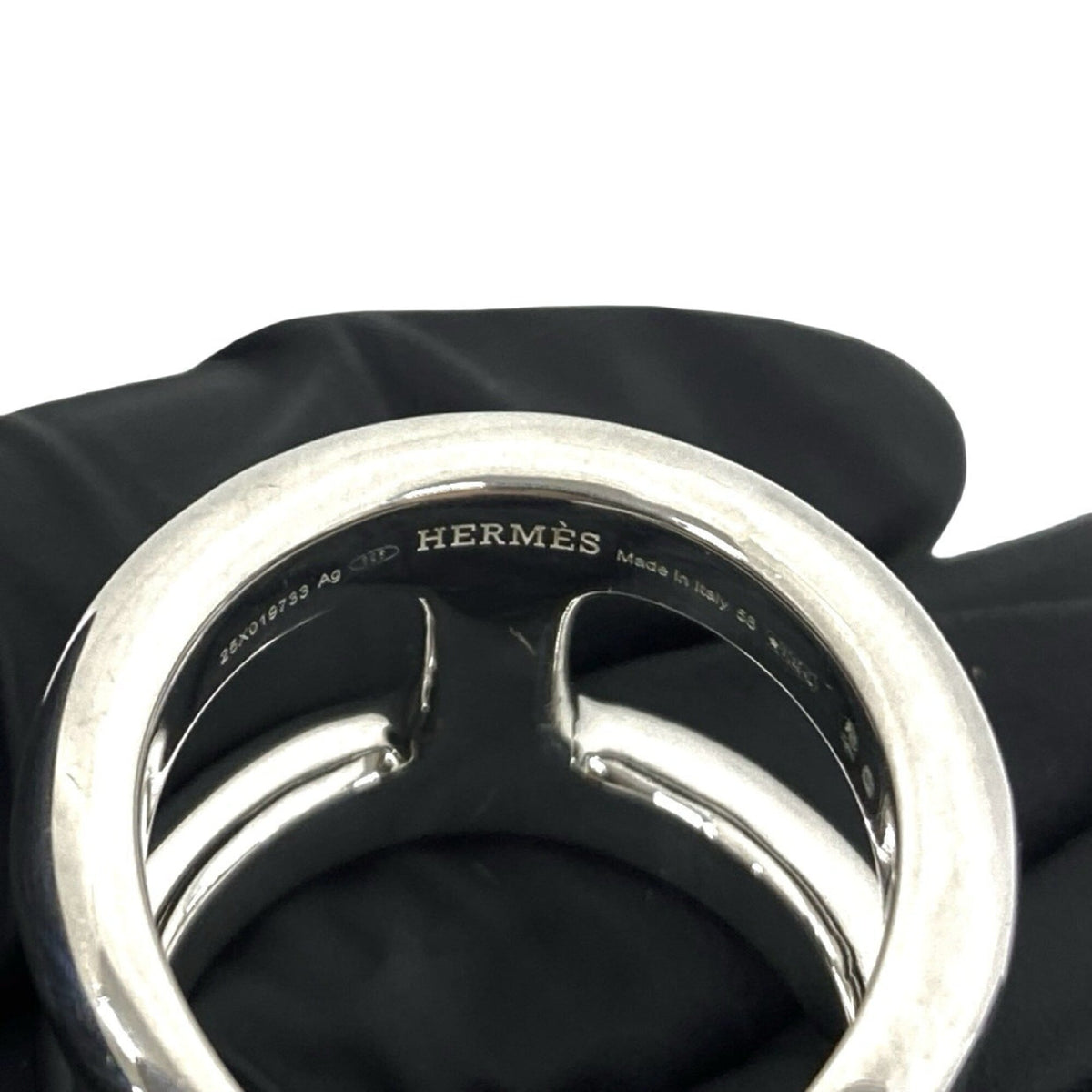 Hermes Silver Silver 925 Band Ring (Pre-Owned)