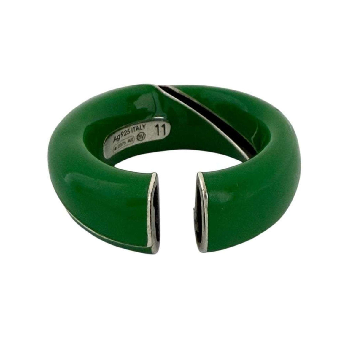 Bottega Veneta Green Band Ring (Pre-Owned)