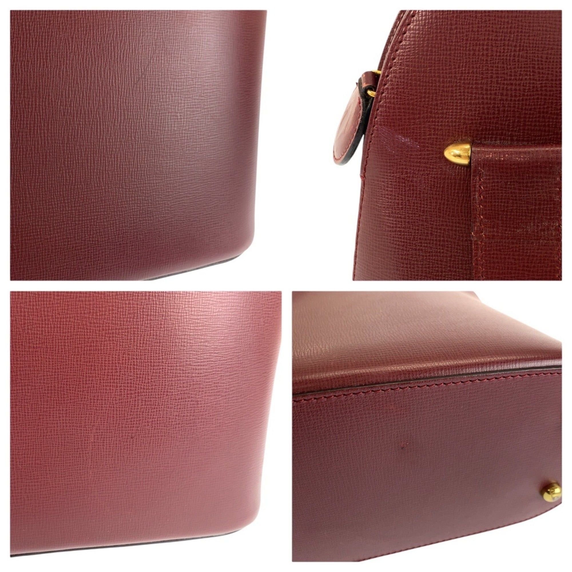 Cartier Bordeaux Leather Shoulder Bag (Pre-Owned)