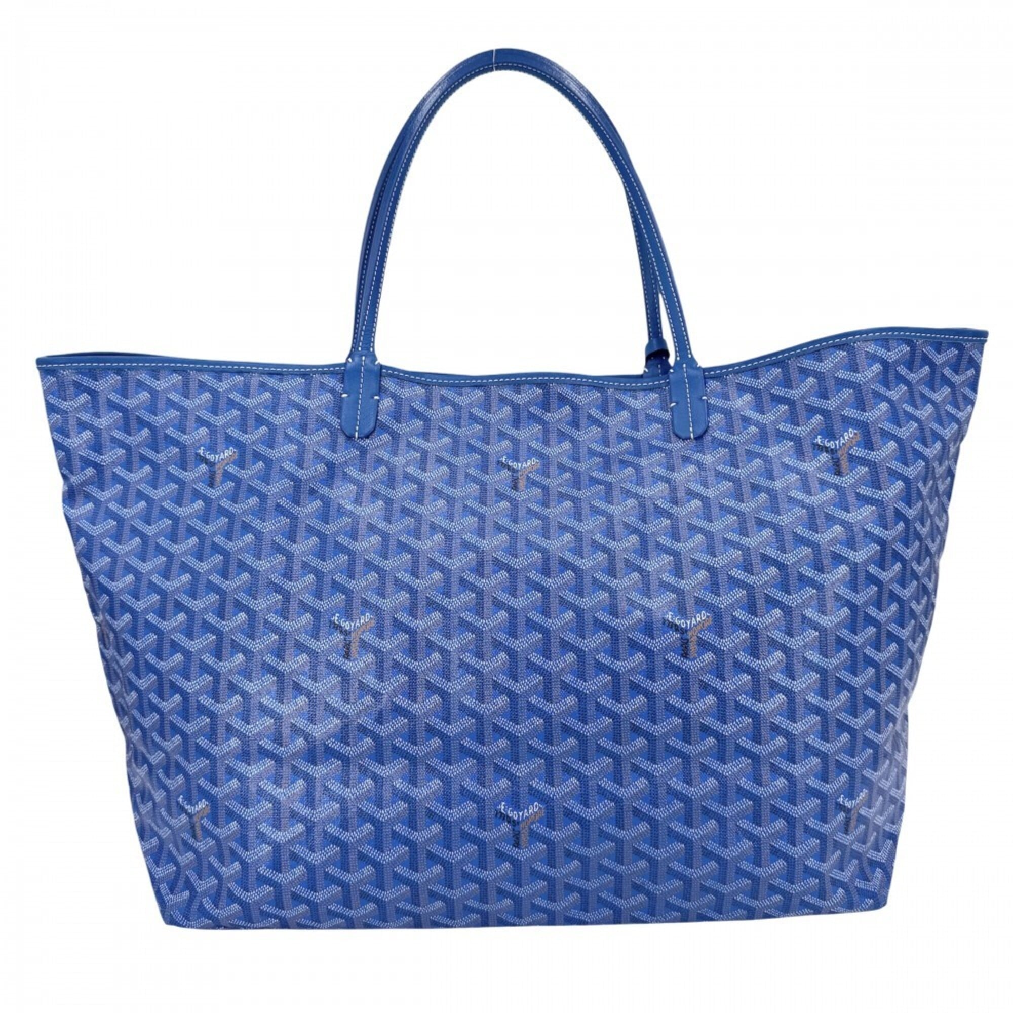 Goyard Blue Coated Canvas Leather Handbag Pouch Tote Bag (Pre-Owned)