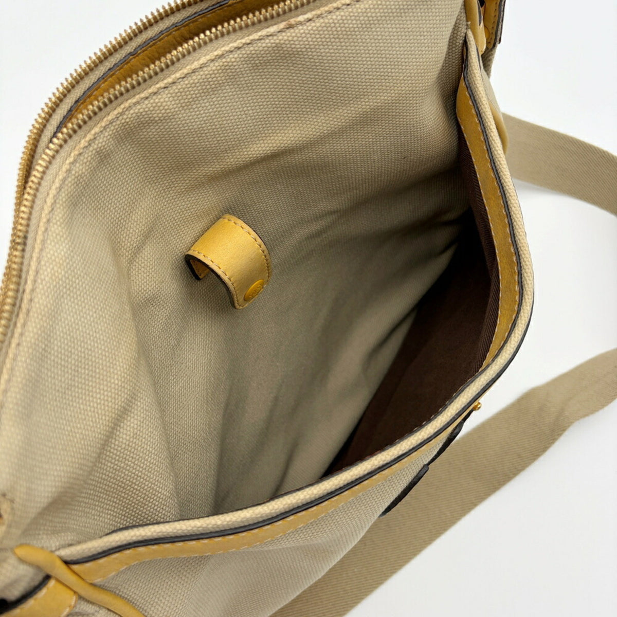 Loewe Beige Yellow Canvas Leather Shoulder Bag (Pre-Owned)