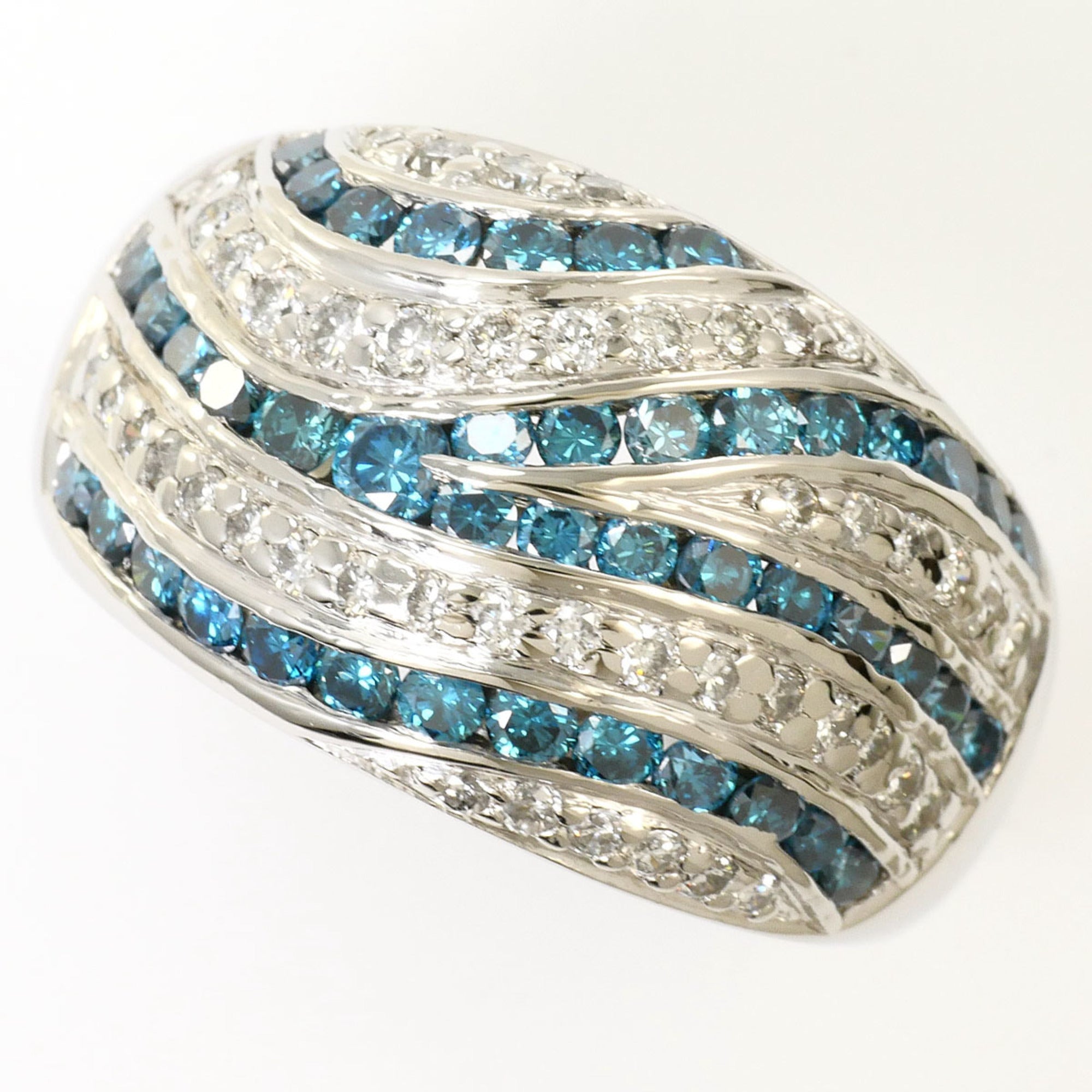 Unbranded Blue Platinum Platinum 900 Band Ring (Pre-Owned)