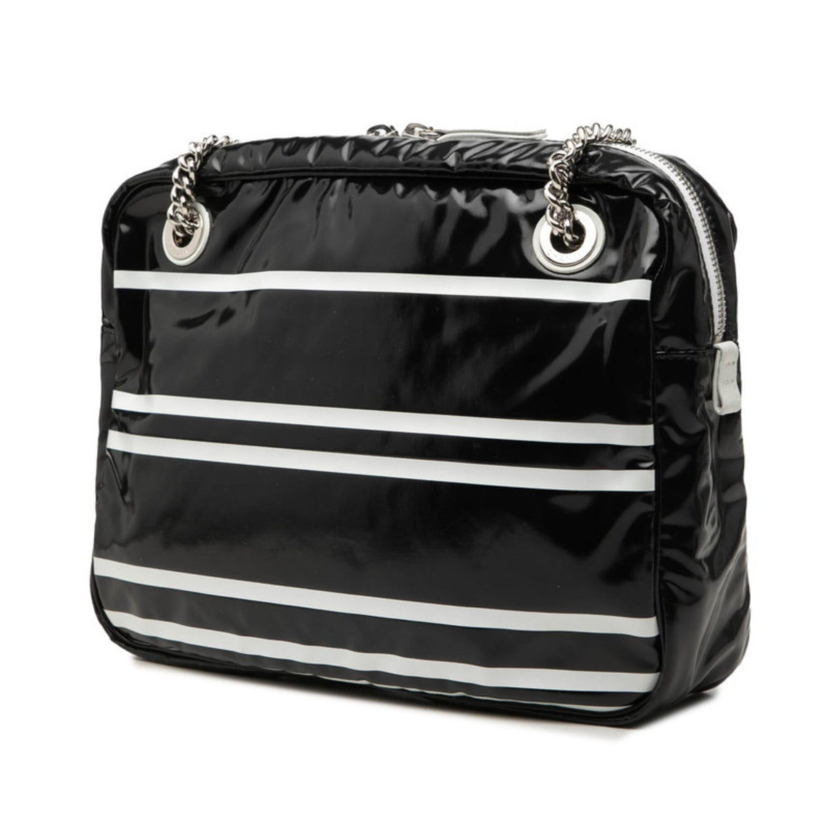Chanel Black White Pvc Shoulder Bag (Pre-Owned)